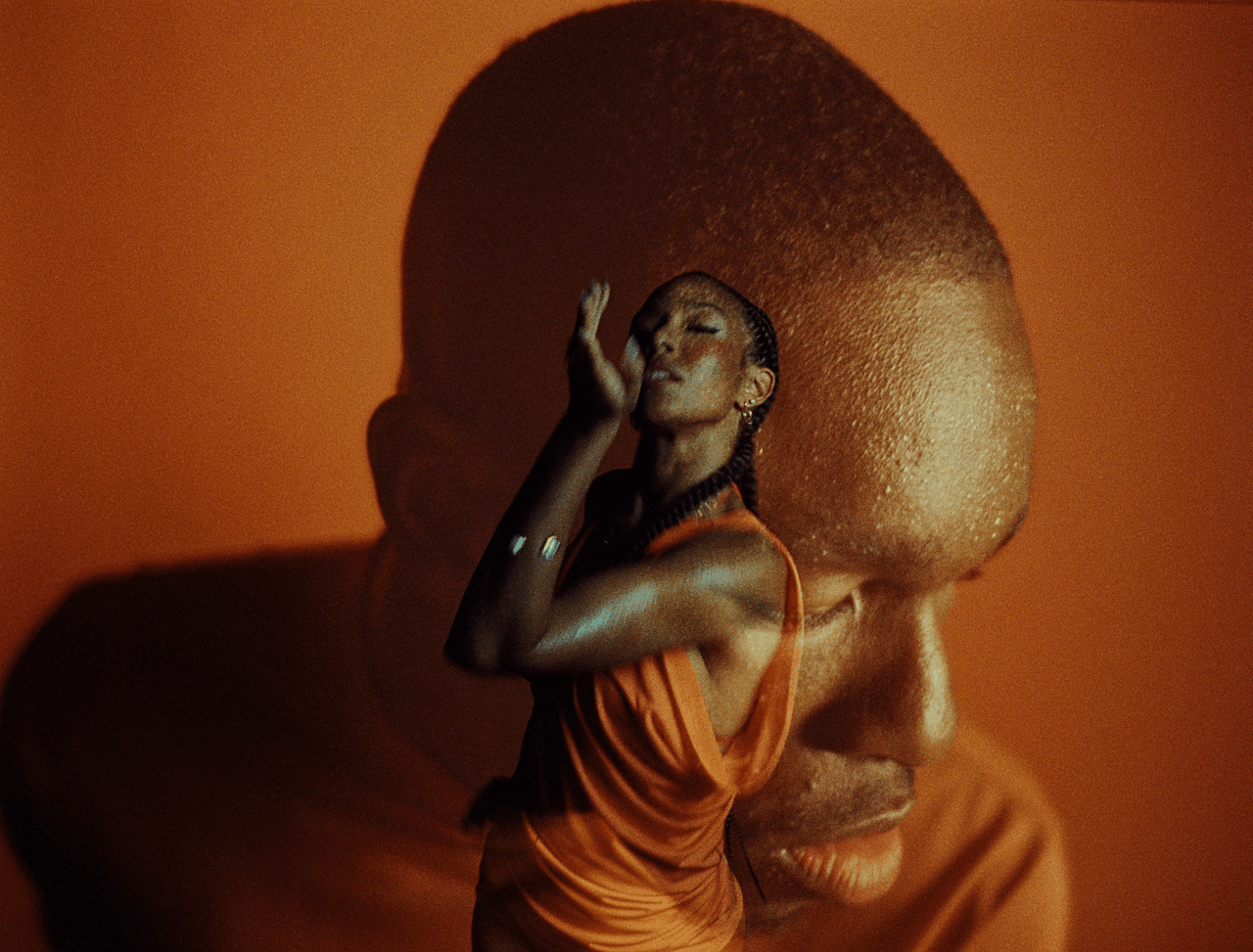 Sculptural red-lit portrait from “A Baby Girl Named Heaven” by Sam Austins, post-production by The Machine Shop