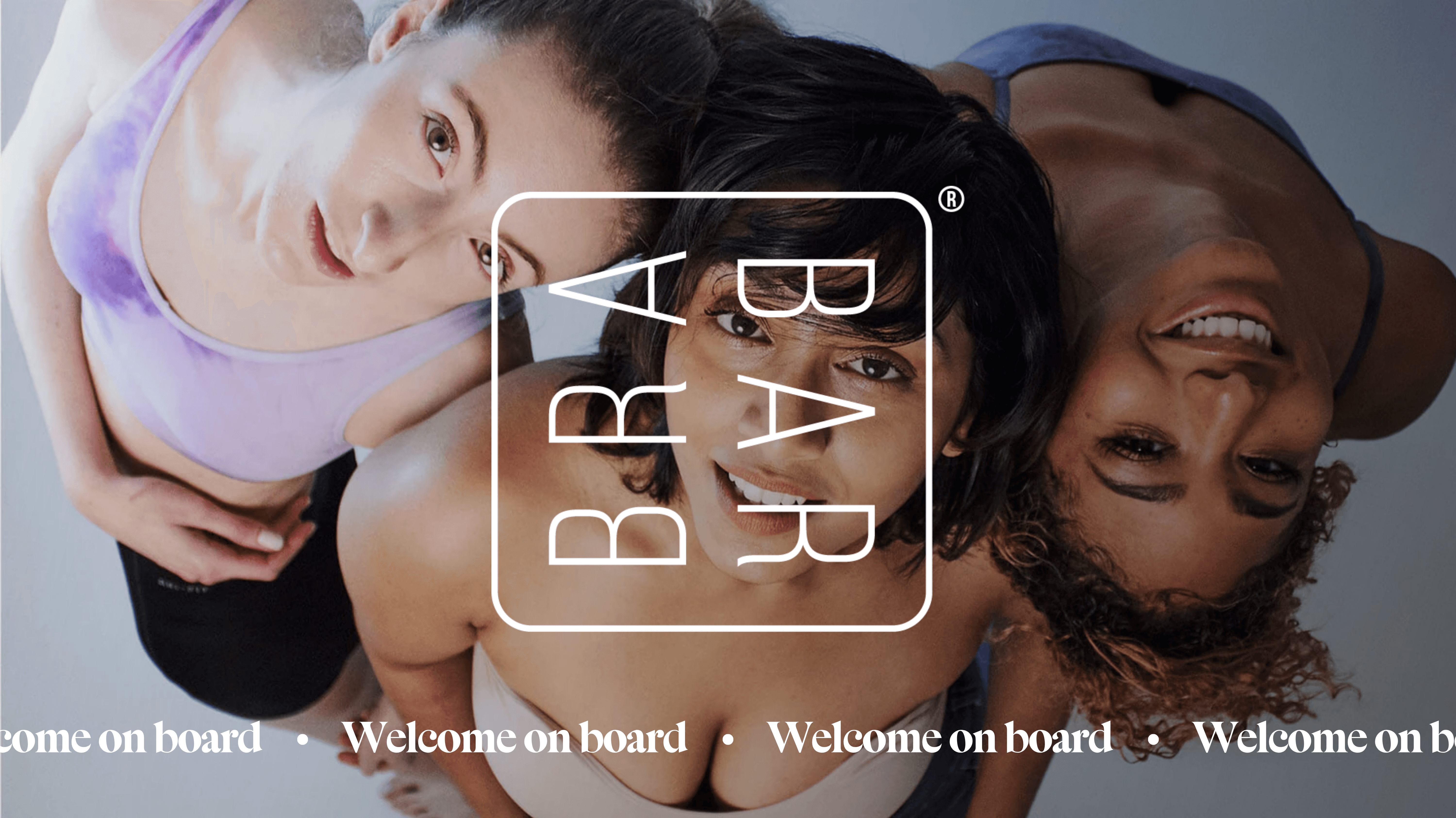 Brabar welcome on board image featuring three models and brand logo.