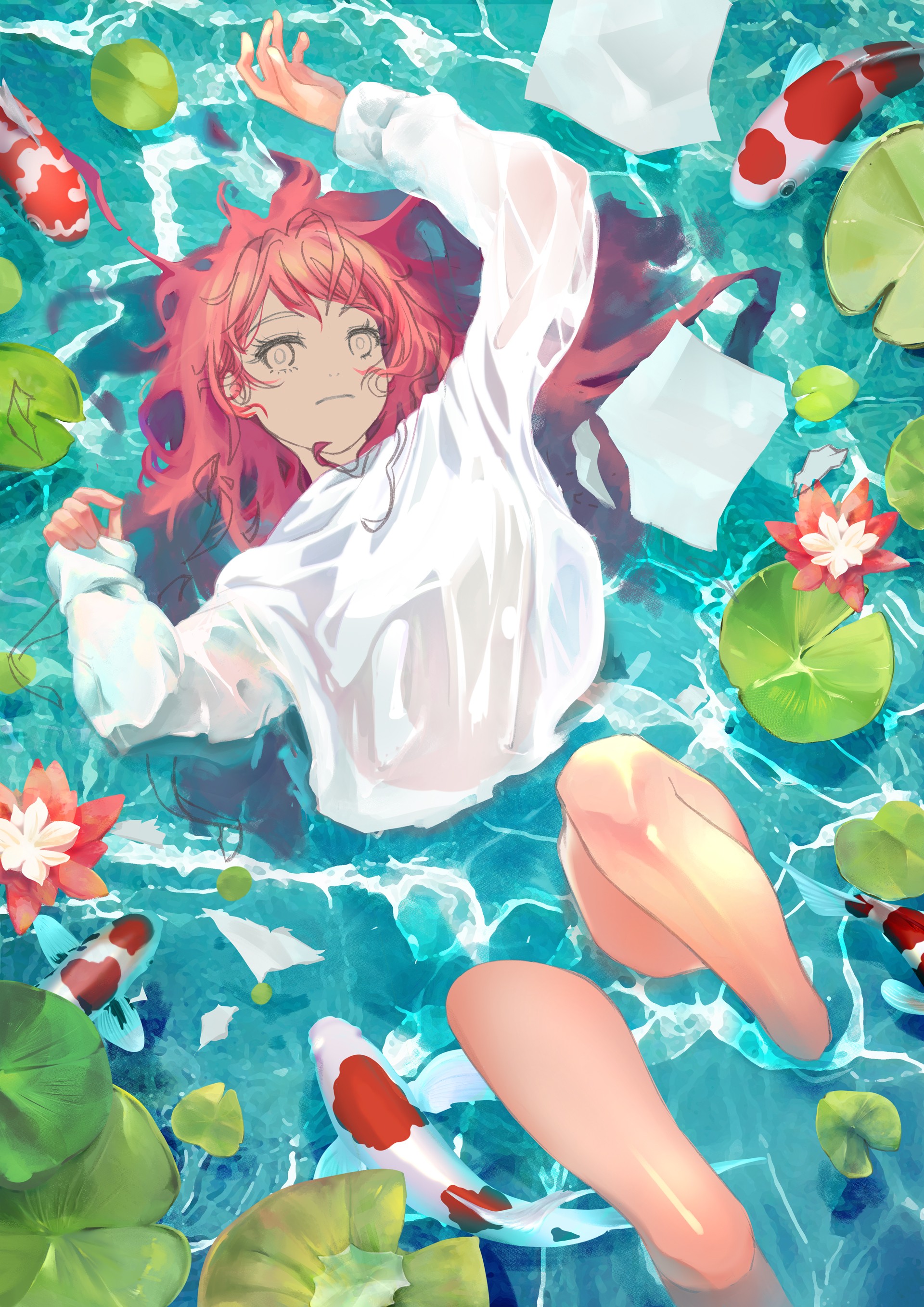 暑期少女| 上色流程第 2 步：光影細節與場景元素強化