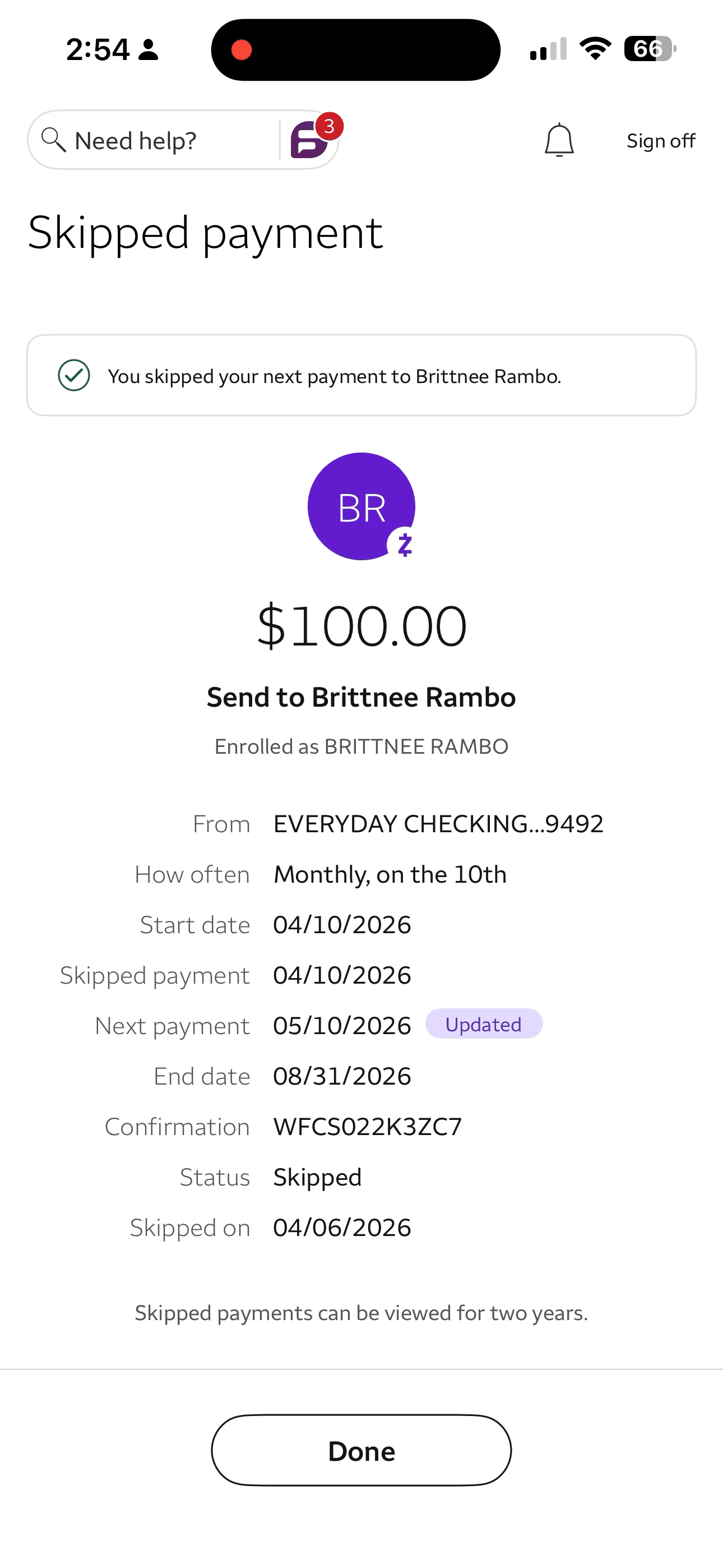 Skip payment flow screen 4