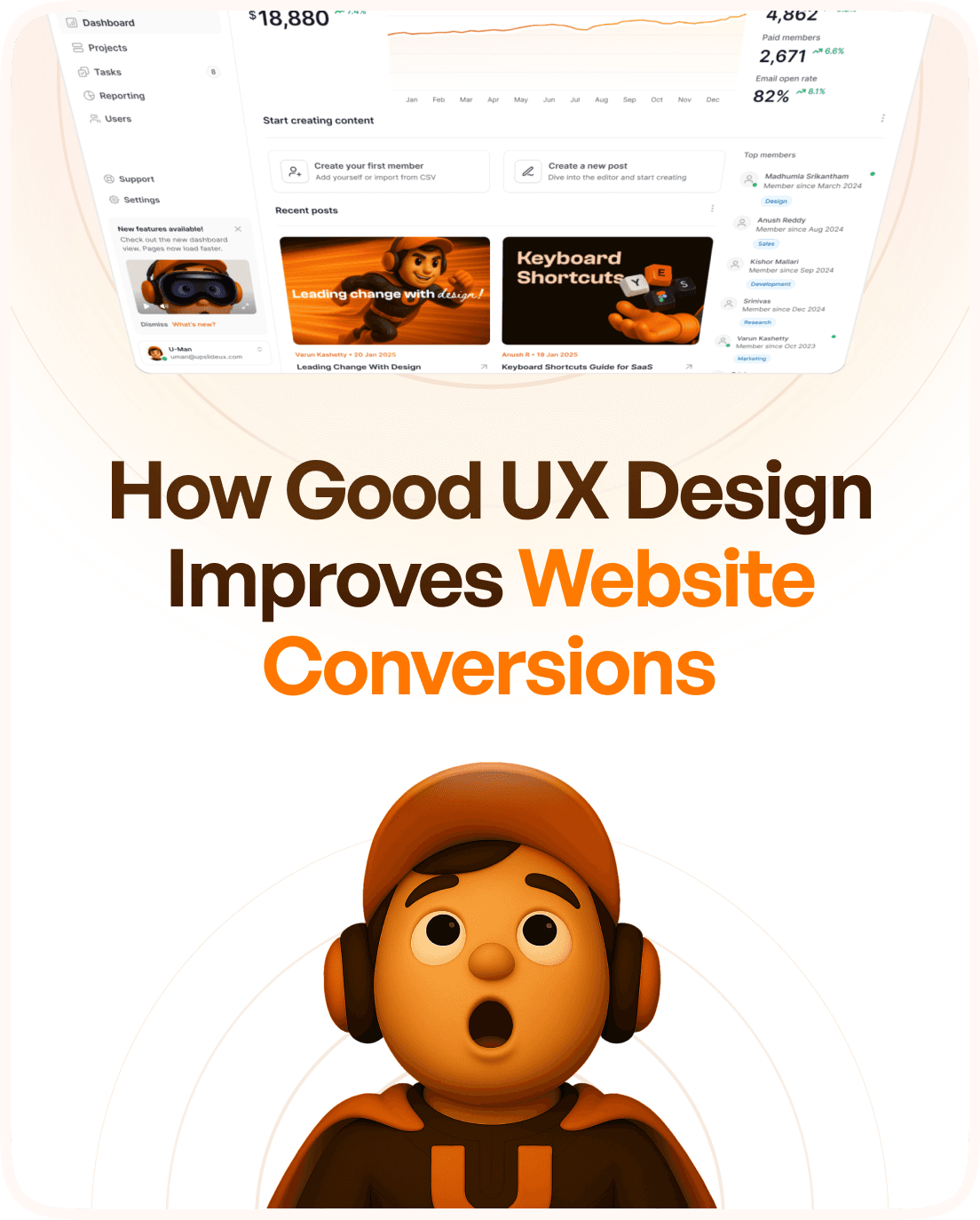 Upslide Mascot seeing up direction