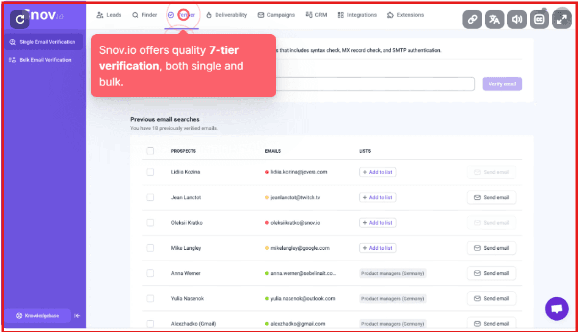 Snov.io email verifier by Snov
