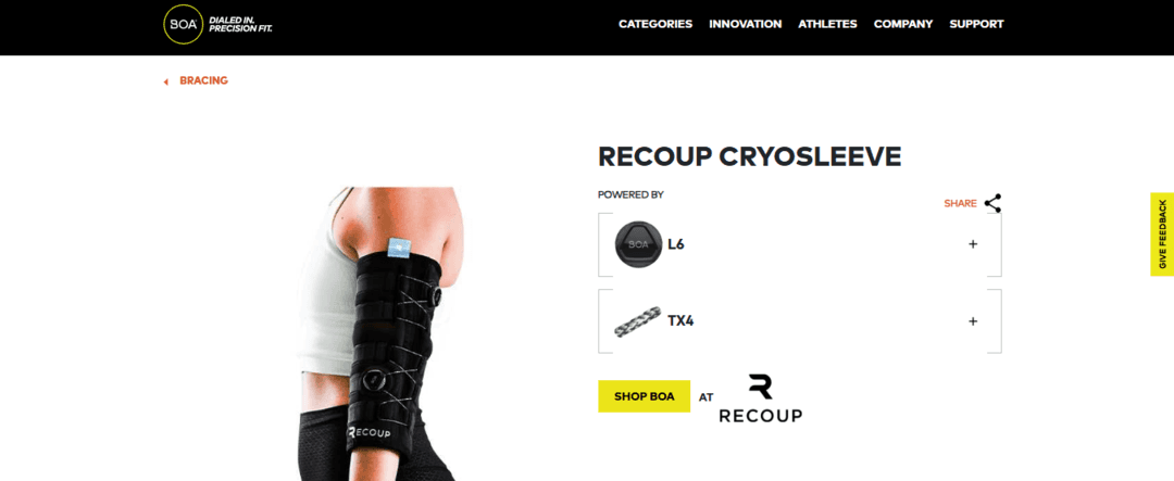 Recoup ColdSleeve w/ BOA&nbsp;&nbsp;