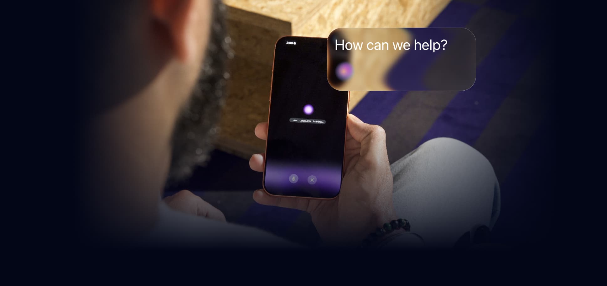 User Engaging with a Voice Assistant on a Smartphone