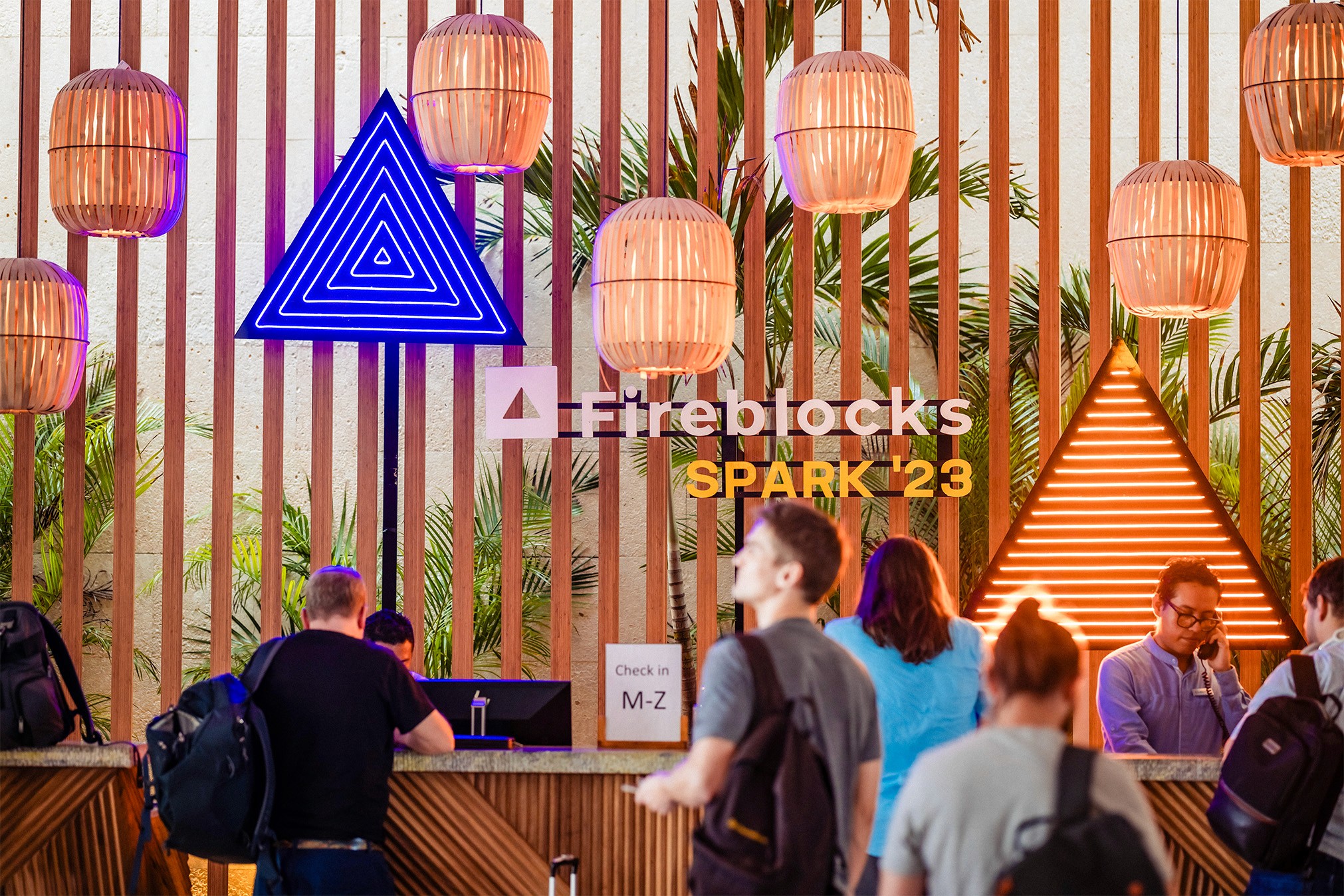 Image of hotel lobby with SPARK branding. 