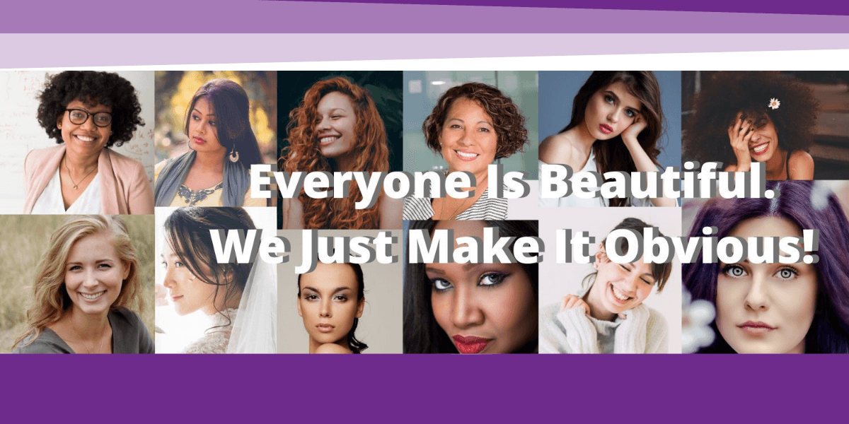 Collage of diverse women smiling, showcasing beauty, confidence, and natural features, celebrating Coastal Contours & Wellness' anniversary.