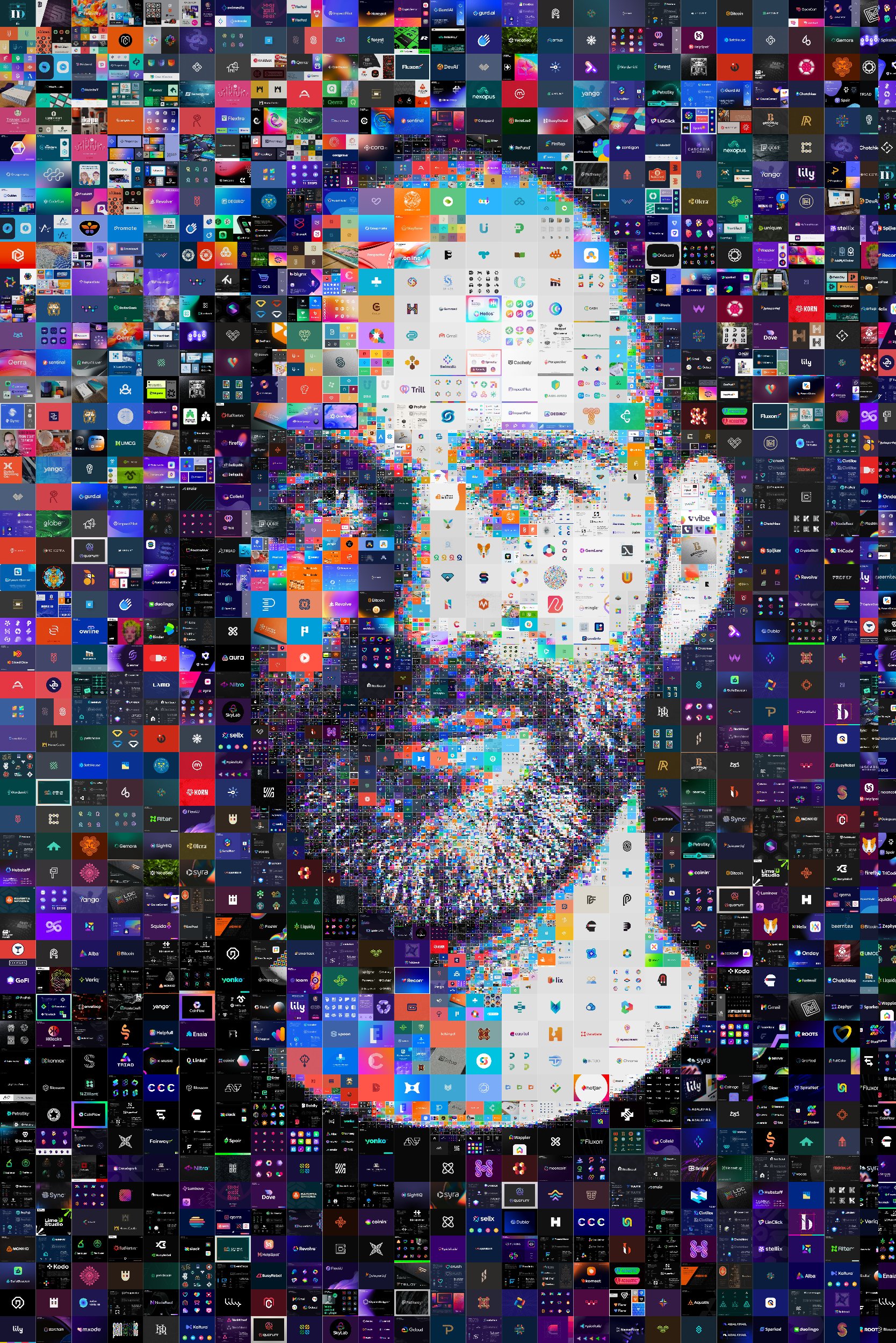 Vadim Carazan, portrait made of 2140 designs