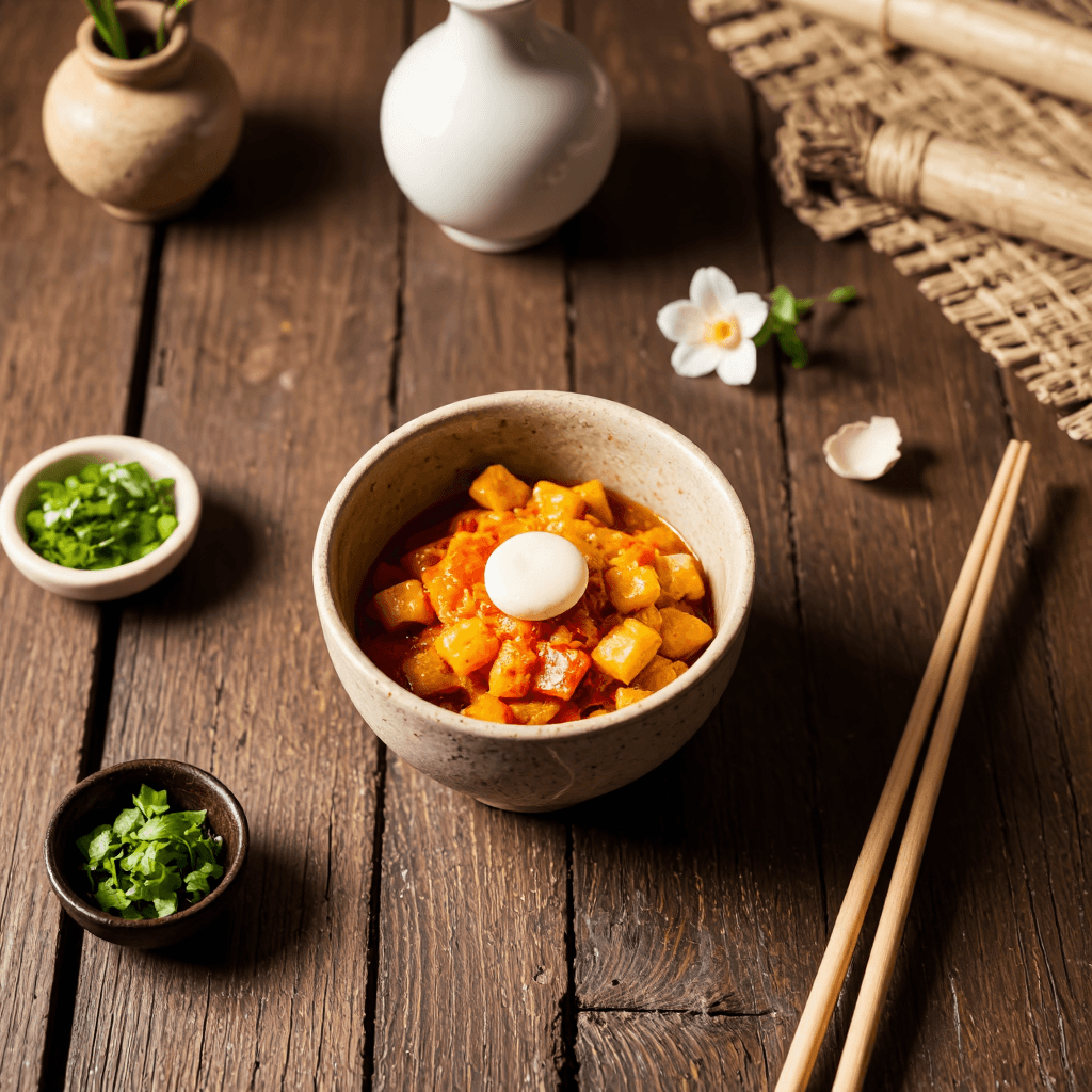 product photography of a bowl of tteokbokki