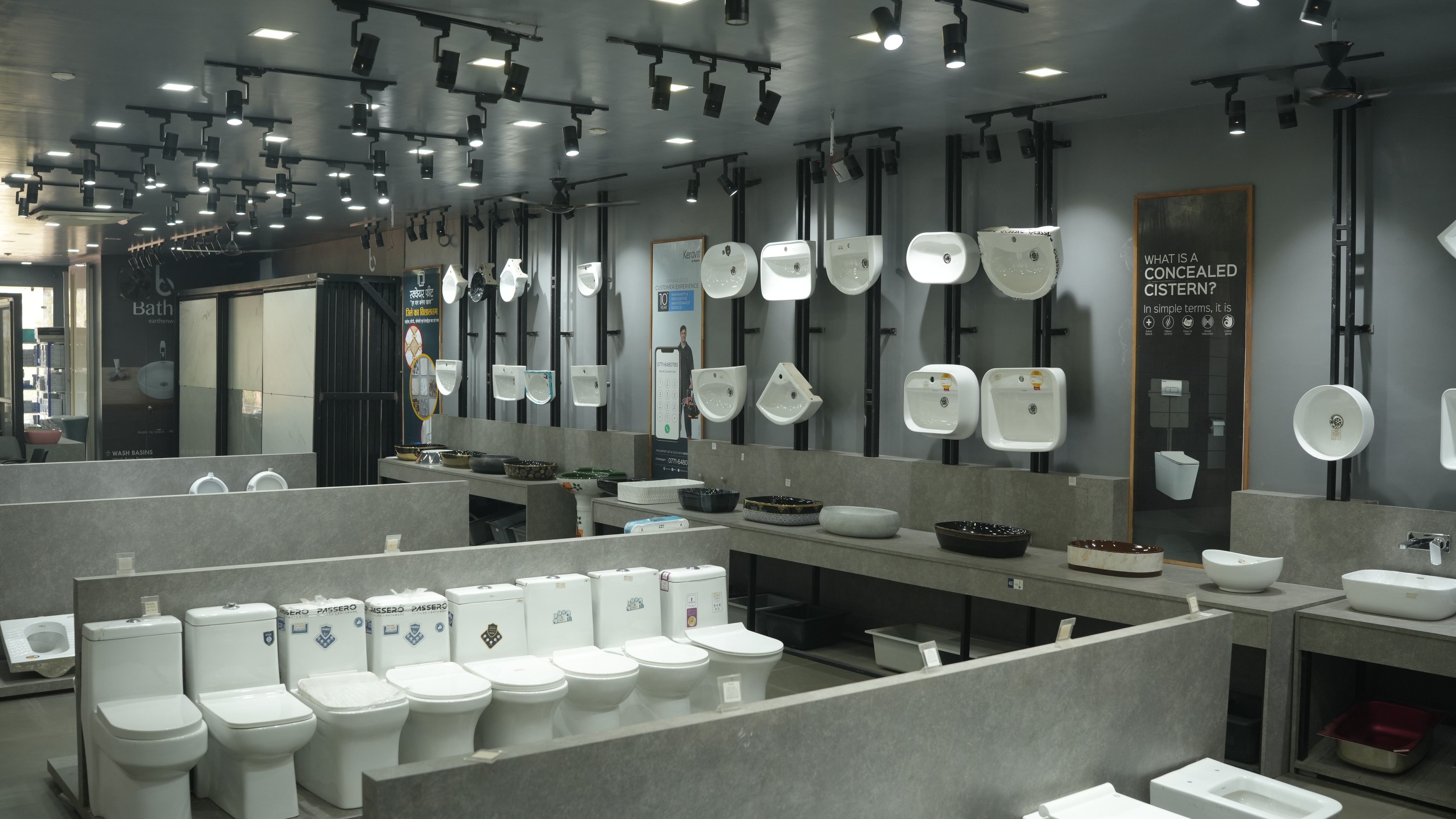 Modern bathroom featuring wooden cabinetry, a bathtub, a sleek sink, and natural light from a window.
