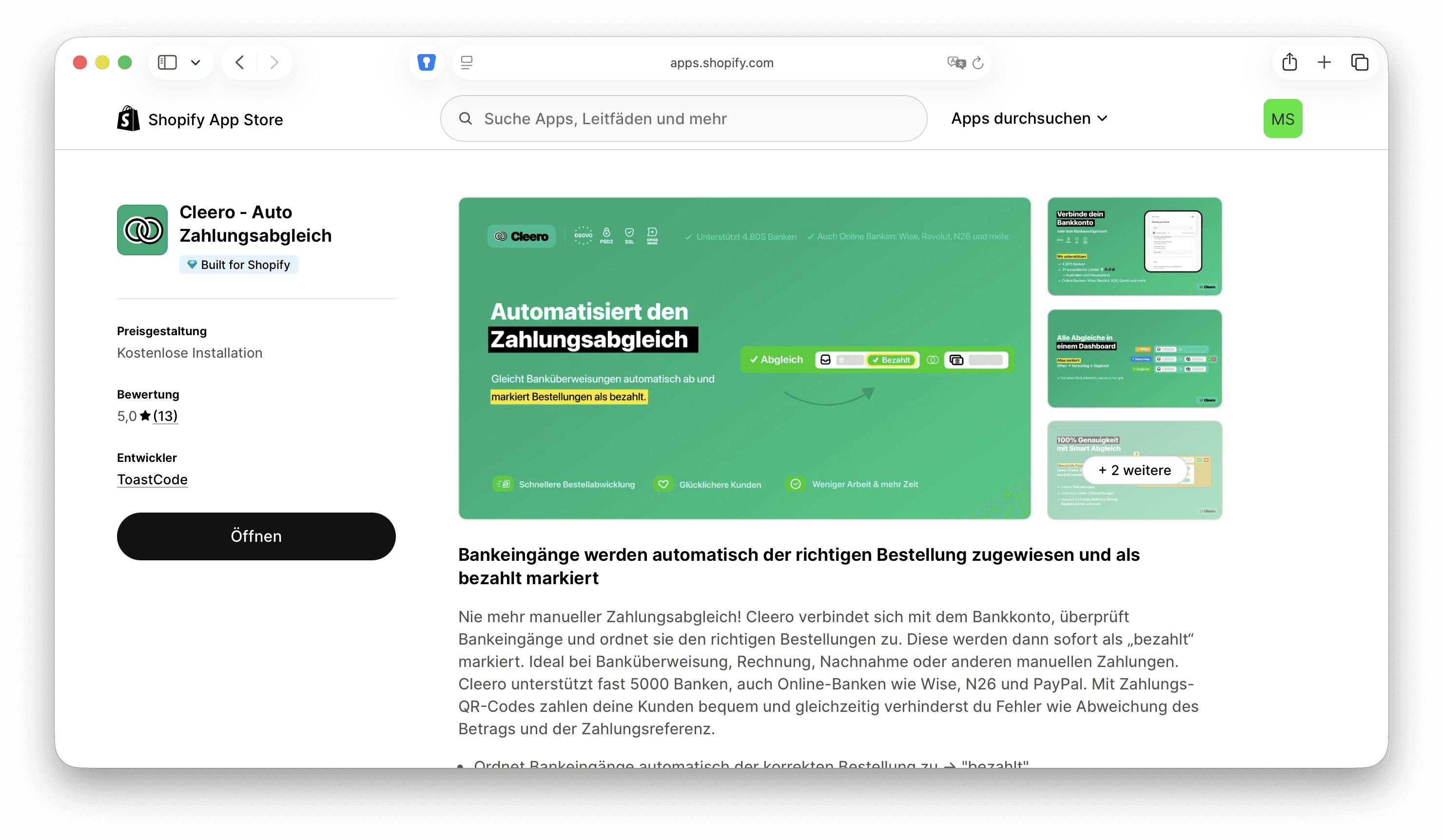 Cleero Shopify App Store Listing