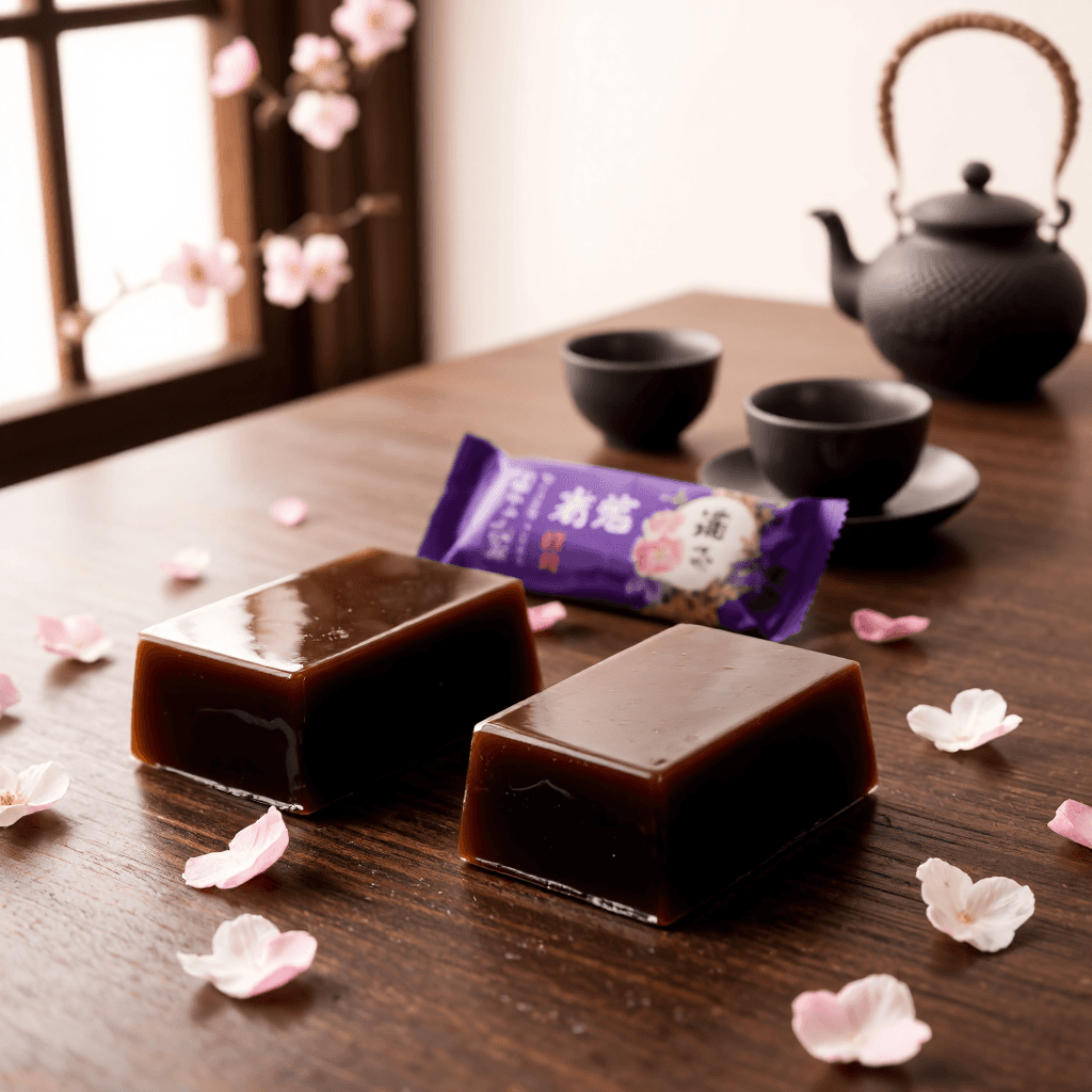 product photography of packaged traditional Japanese sweet