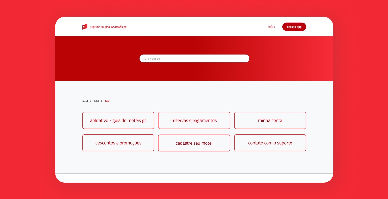 Exemplo de página de FAQ