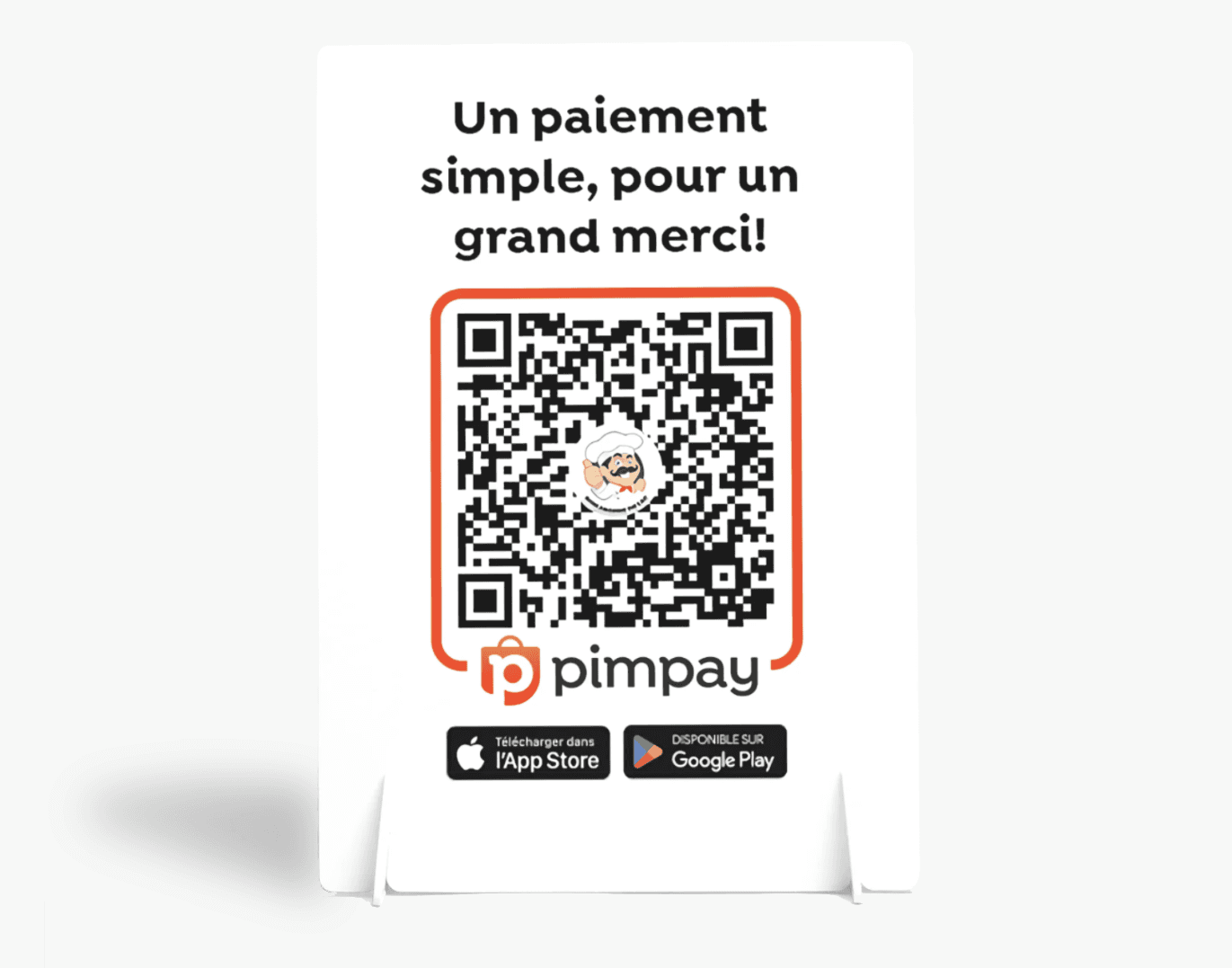 Option de paiement par QR code fixe où les clients scannent et les commerçants saisissent le montant pour une confirmation instantanée