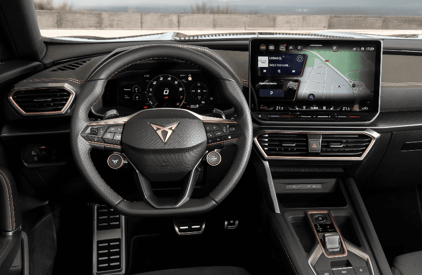 the digital screens of a cupra car