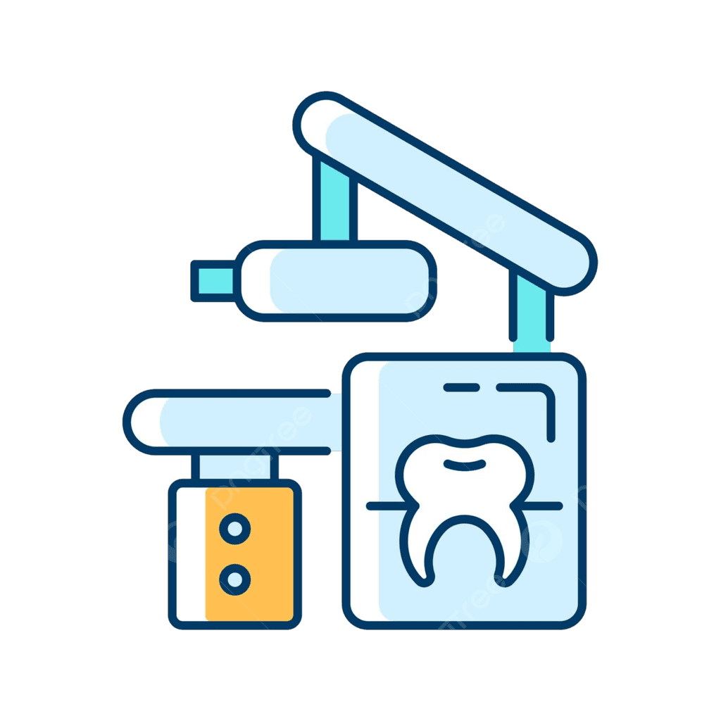 Dental exam and digital x-ray icon