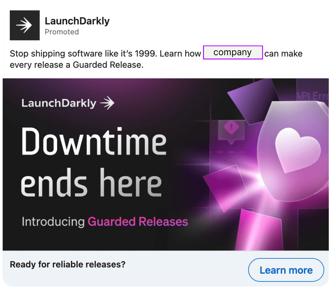 LaunchDarkly Image - LinkedIn Ad