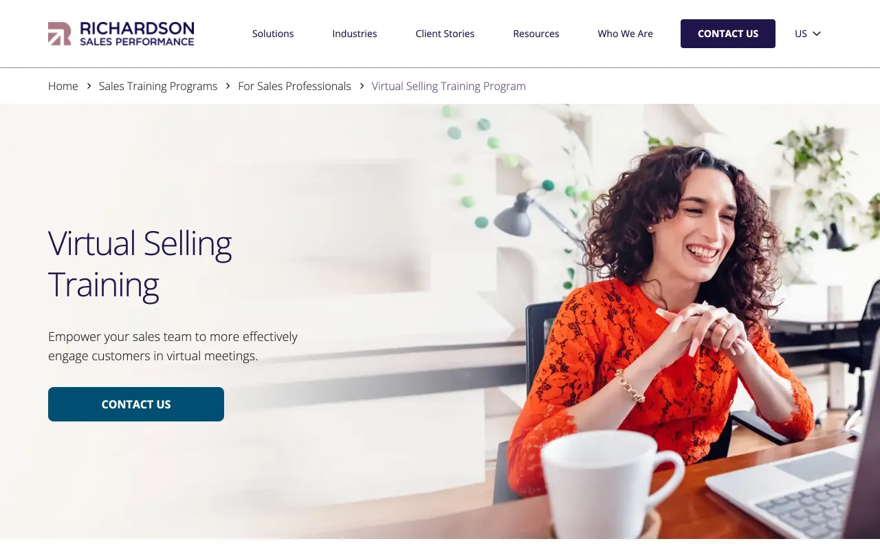 Richardson Sales Performance virtual selling training page