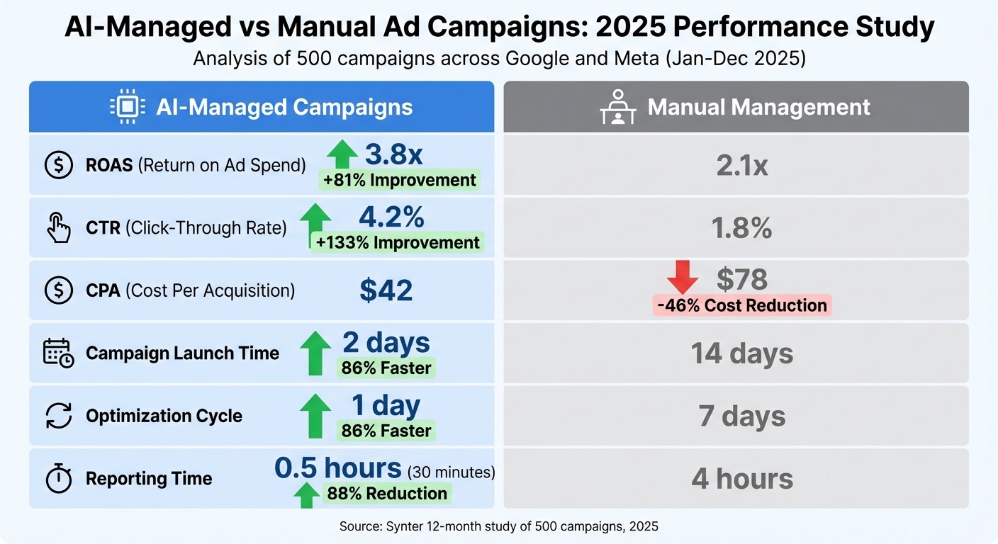 AI-Managed vs Manual Ad Campaigns: Performance Comparison 2025