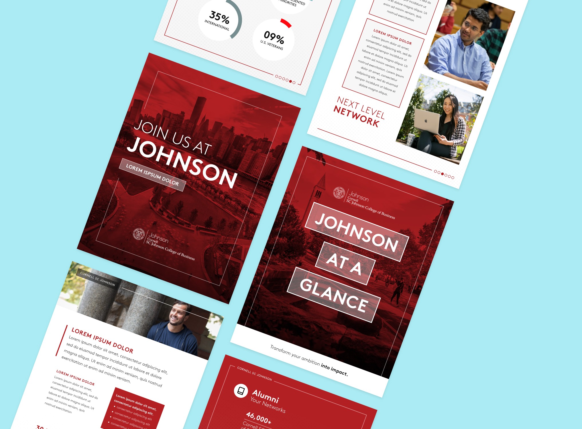 Linkedin paid media designs created for Cornell Johnson