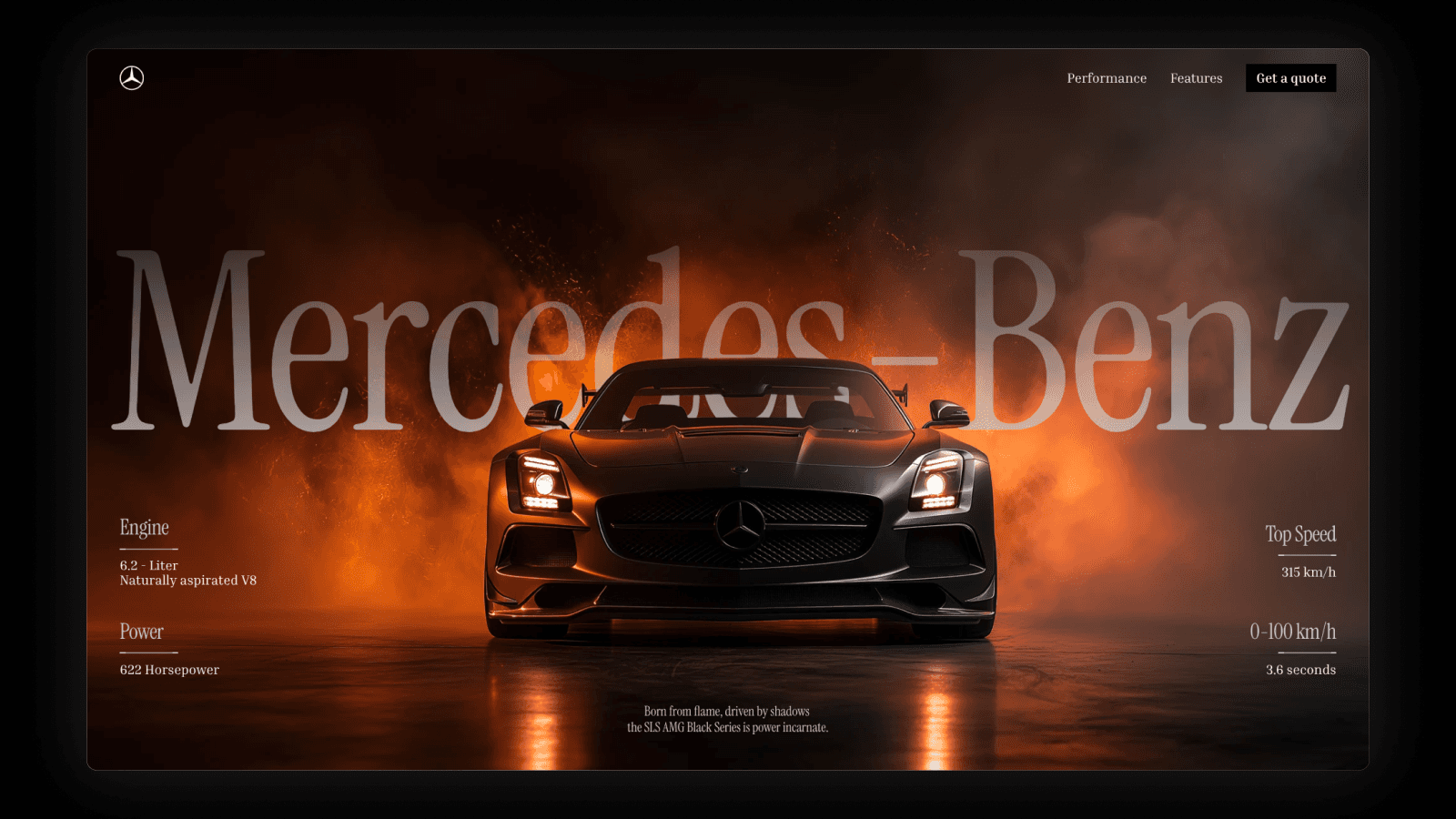 Mercedes-Benz car Hero image design