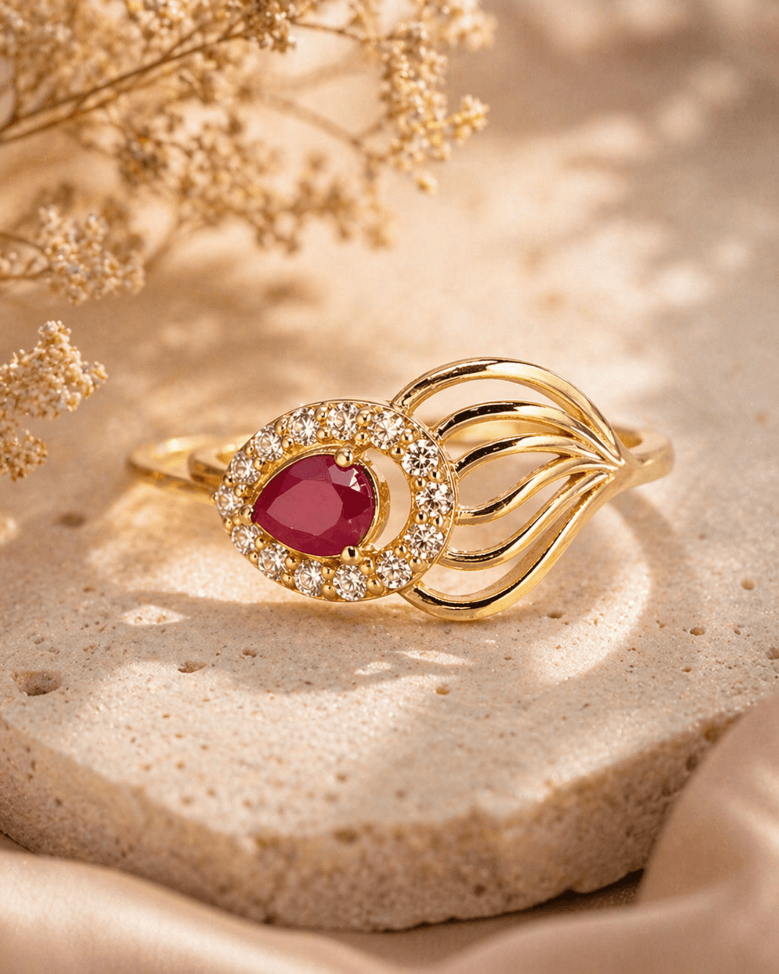 Pear divine ring