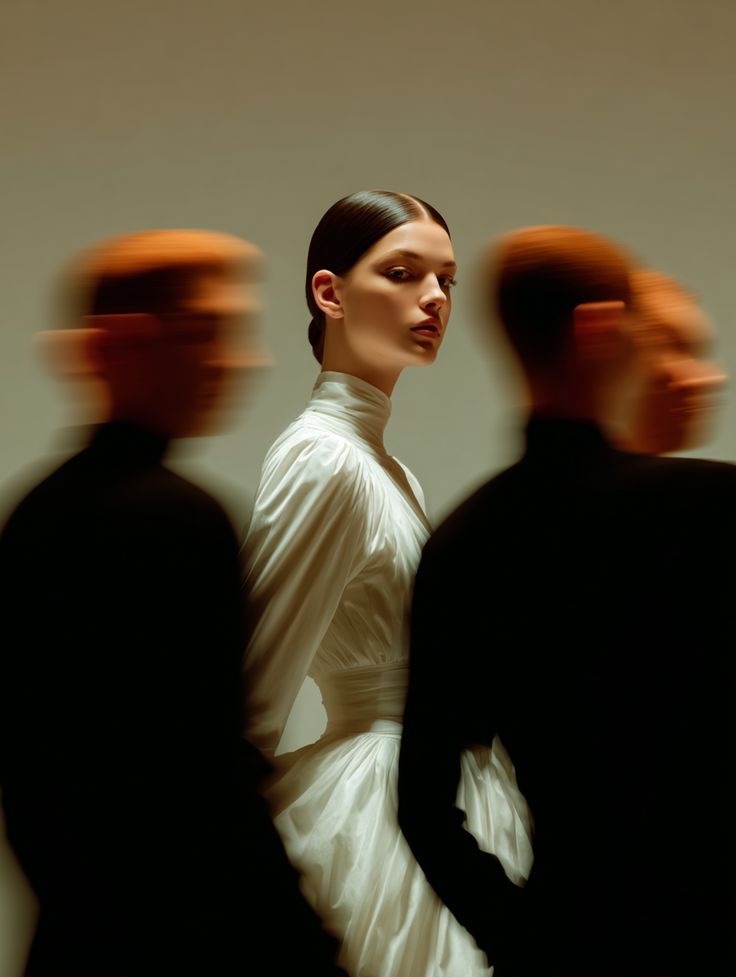 fashion portrait with motion blur dynamic editorial photography
