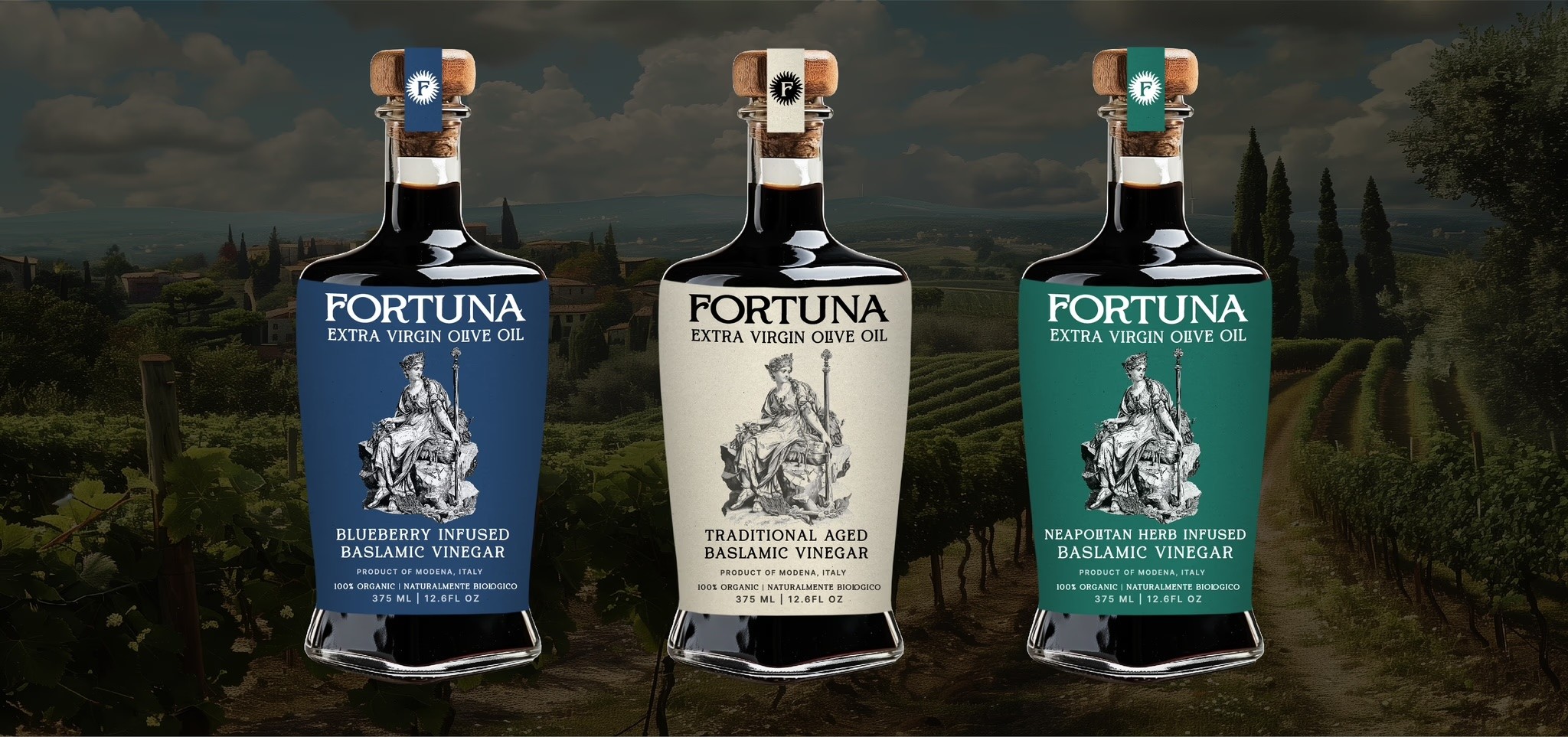 Fortuna Olive Oil Large Balsamic Vinegar Bottles