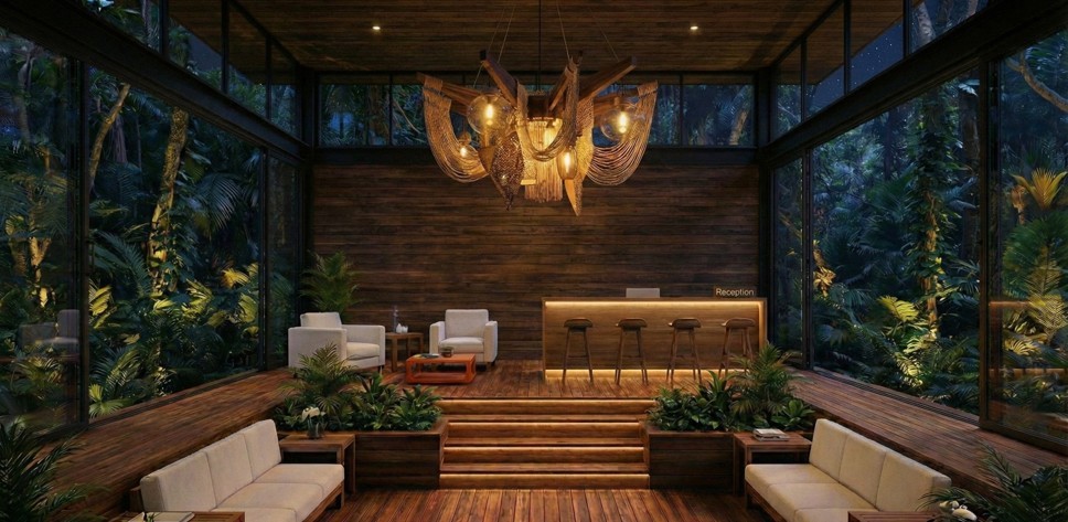 contemporary style spacious living room