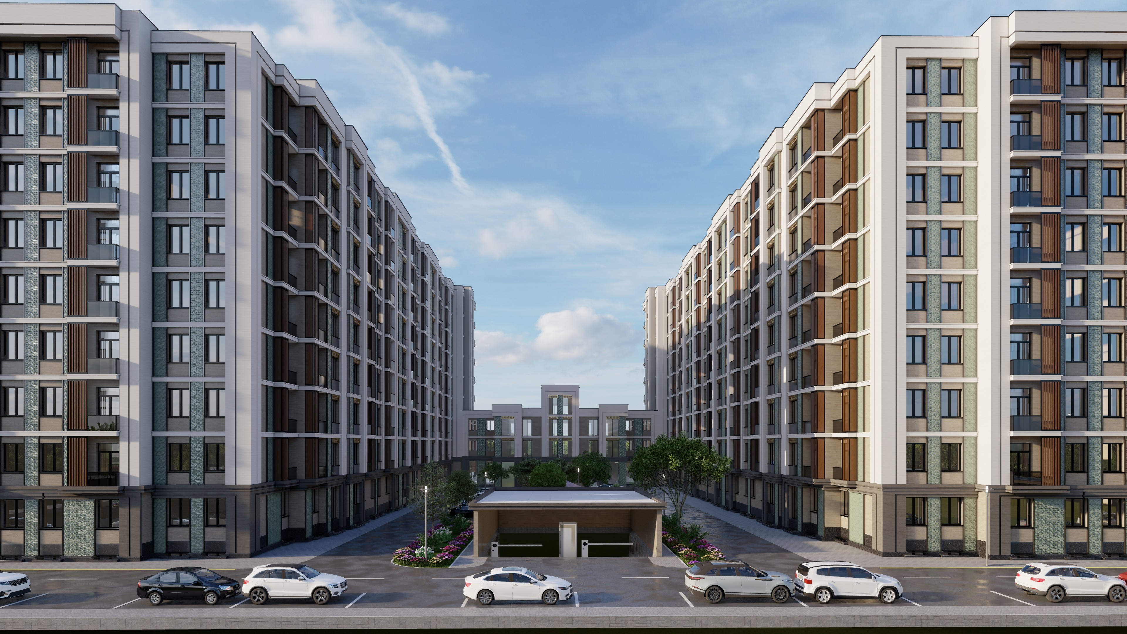 Архитектурный рендер жилого комплекса Chimgan Hills