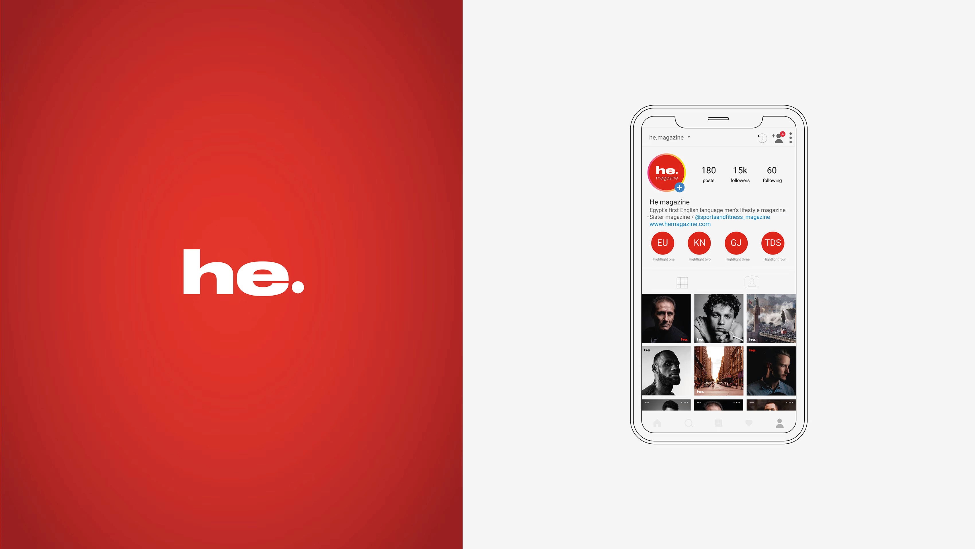 he magazine, brand by Longeblack