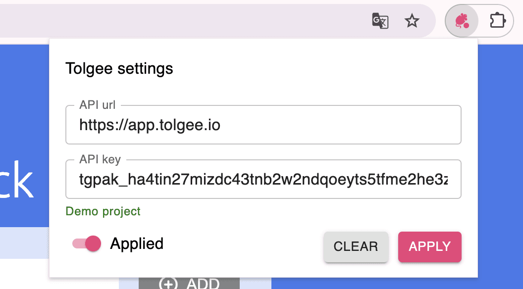Setting for the plugin