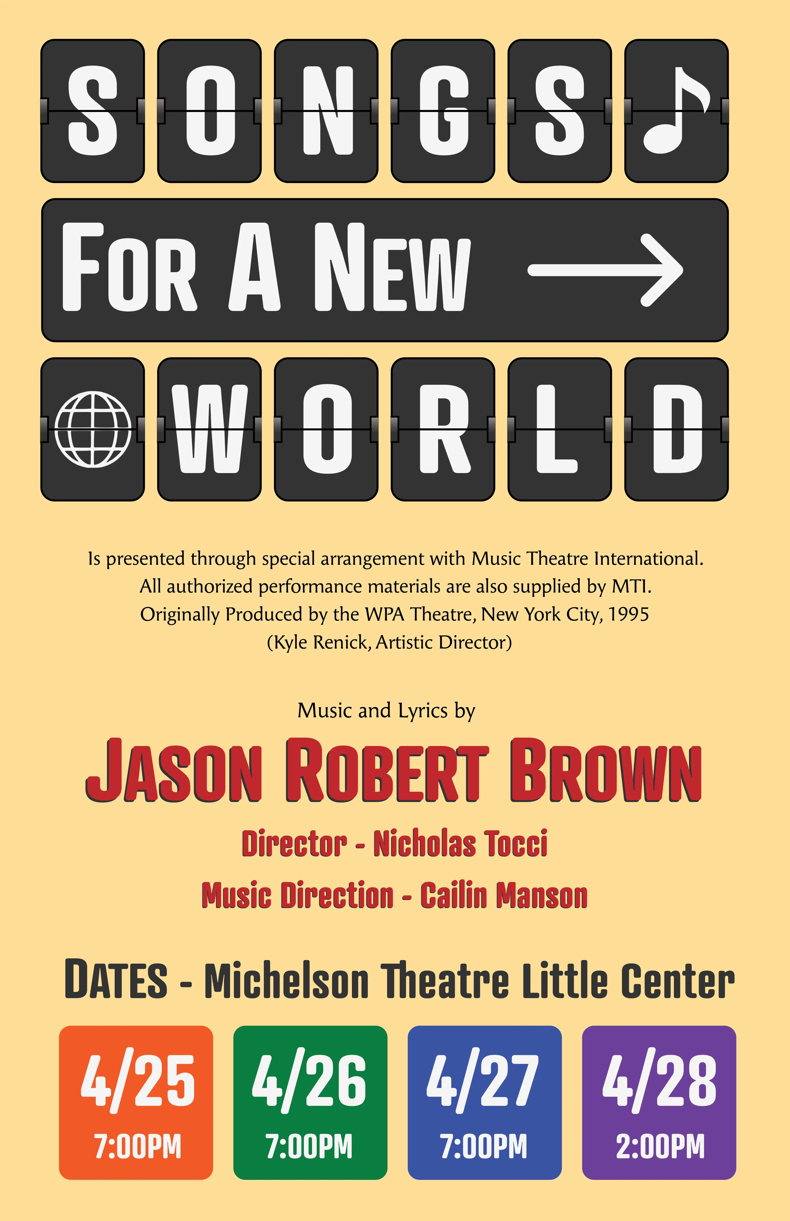 songs for a new world poster