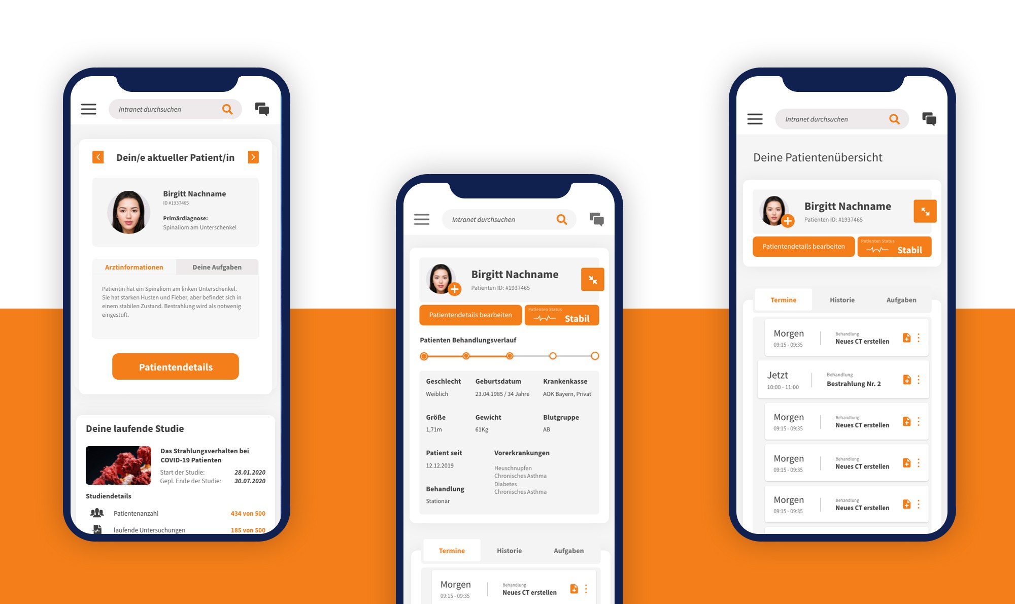Digital Hospital 2.0 concept - patient view mobile view