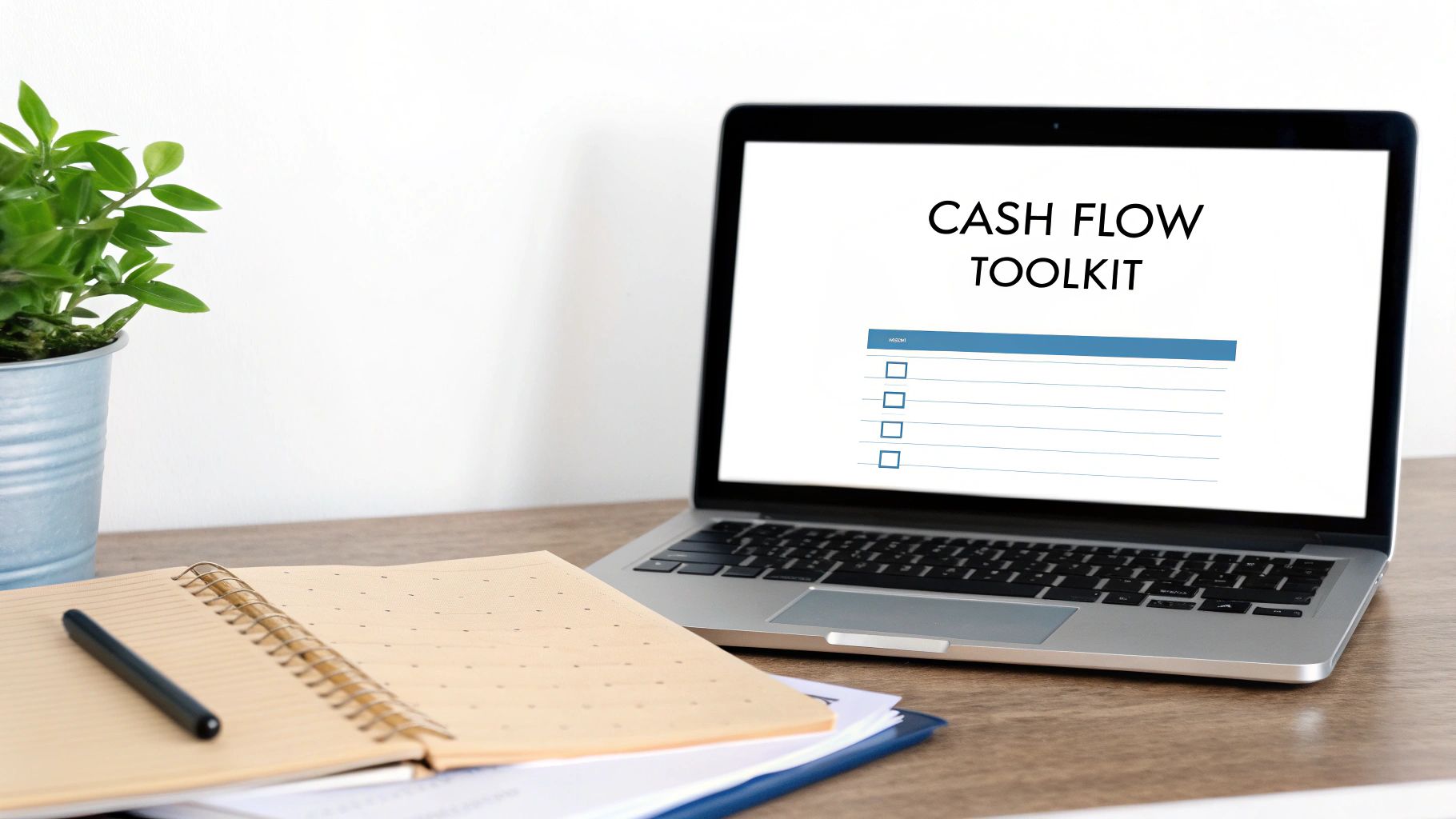 A business owner reviewing a financial dashboard on a laptop, showing a healthy cash runway.