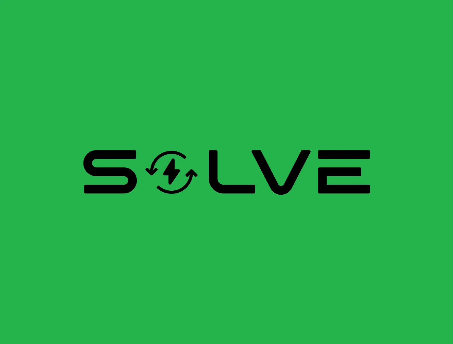 Solve Energy's old logo that has a lightning bolt with rotating arrows in place of the "o"