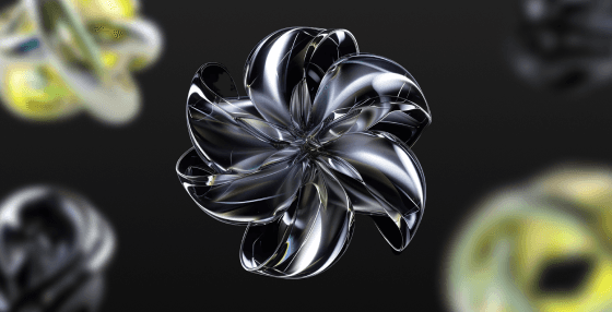 Abstract metallic 3D shape created with Midjourney AI