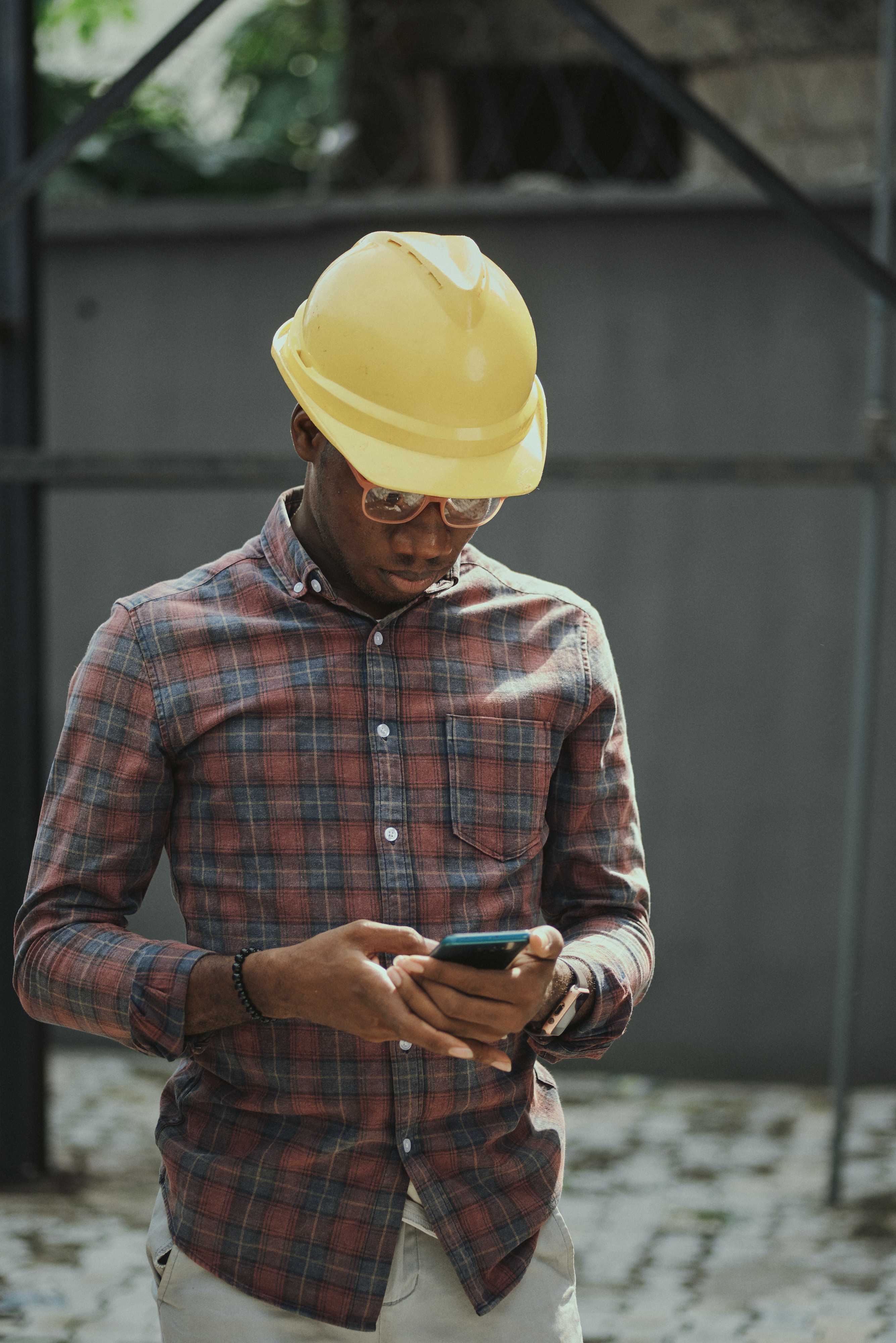 Green building construction worker