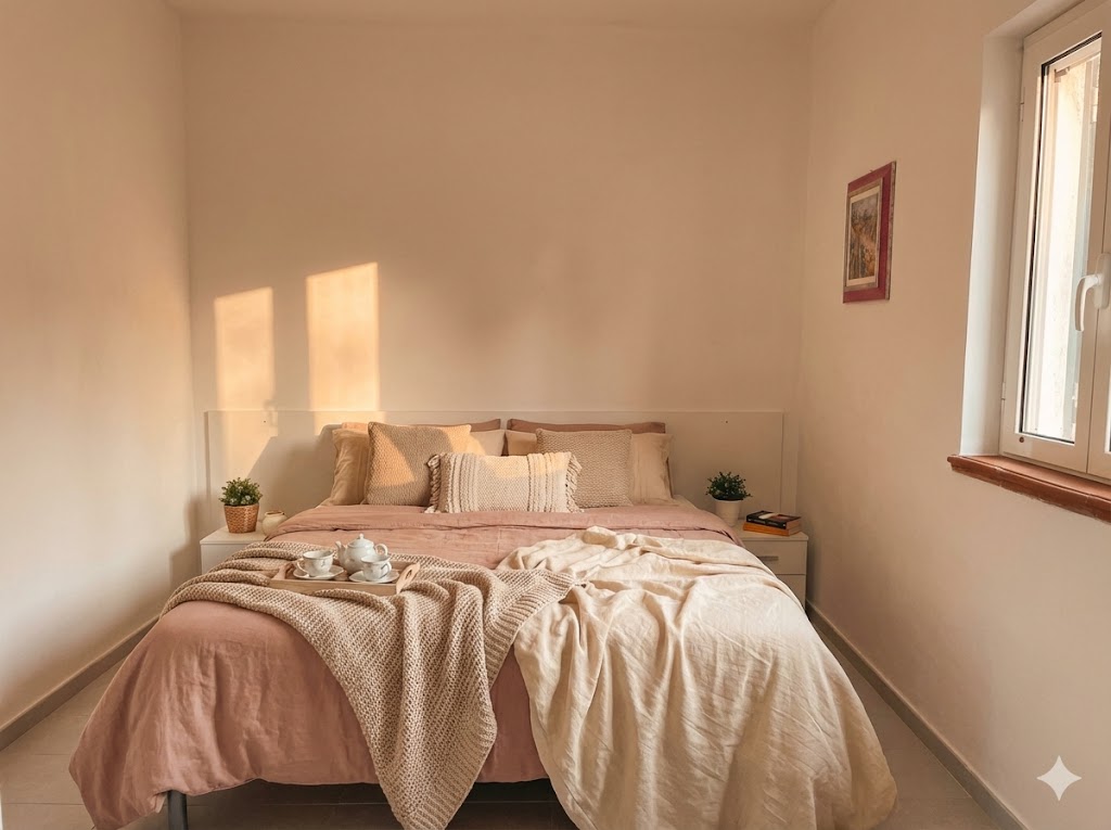Modern office desk with angular design and leather chair
