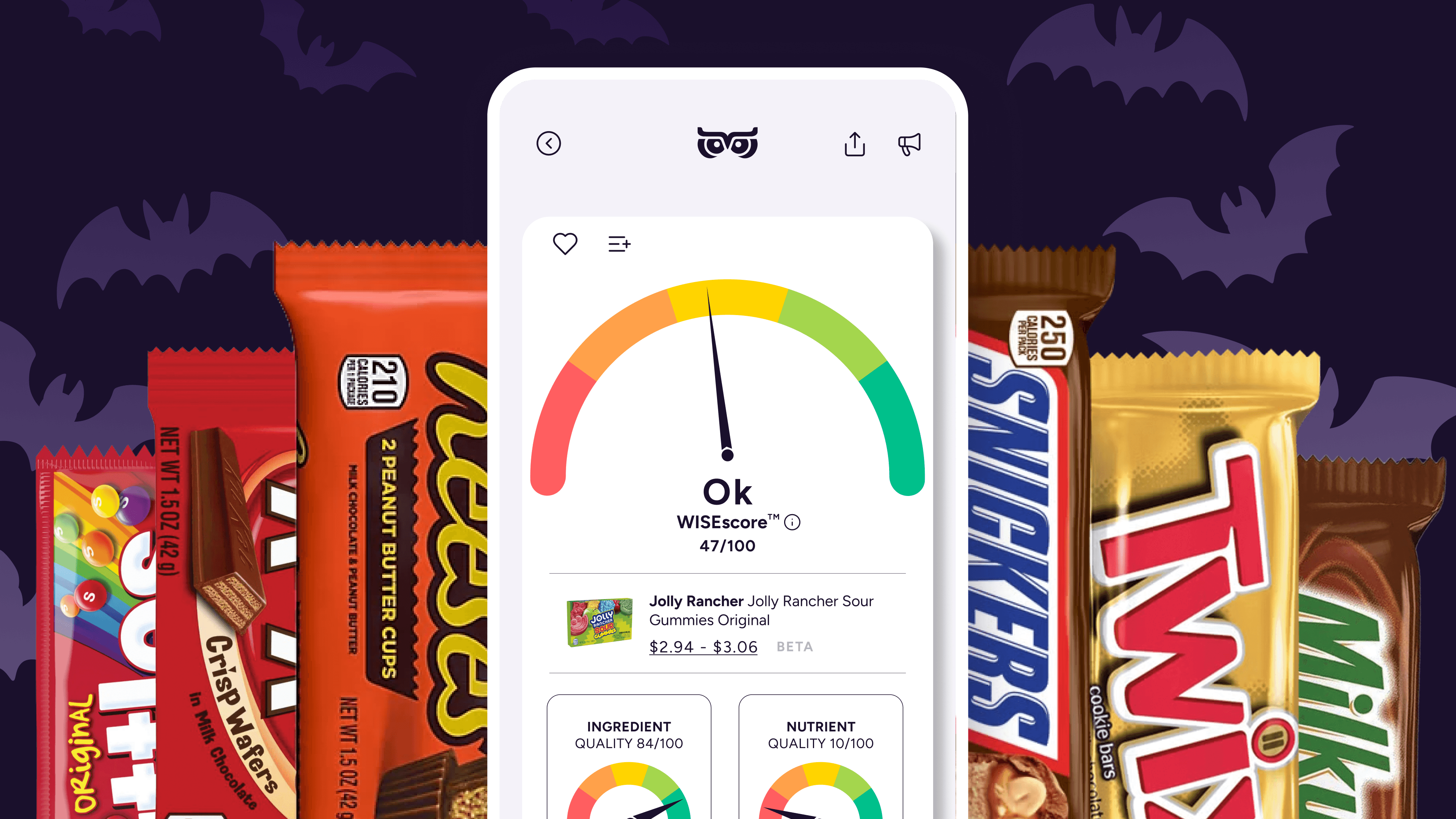 Halloween candy ranking, healthy Halloween treats, candy nutrition and outcomes, ingredient intelligence, food scanner app WISEcode, top Halloween candy US 2025, empower trick-or-treat choices, banned candy ingredients, better candy decisions