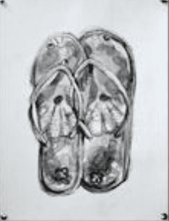 herd of sheep on road painting