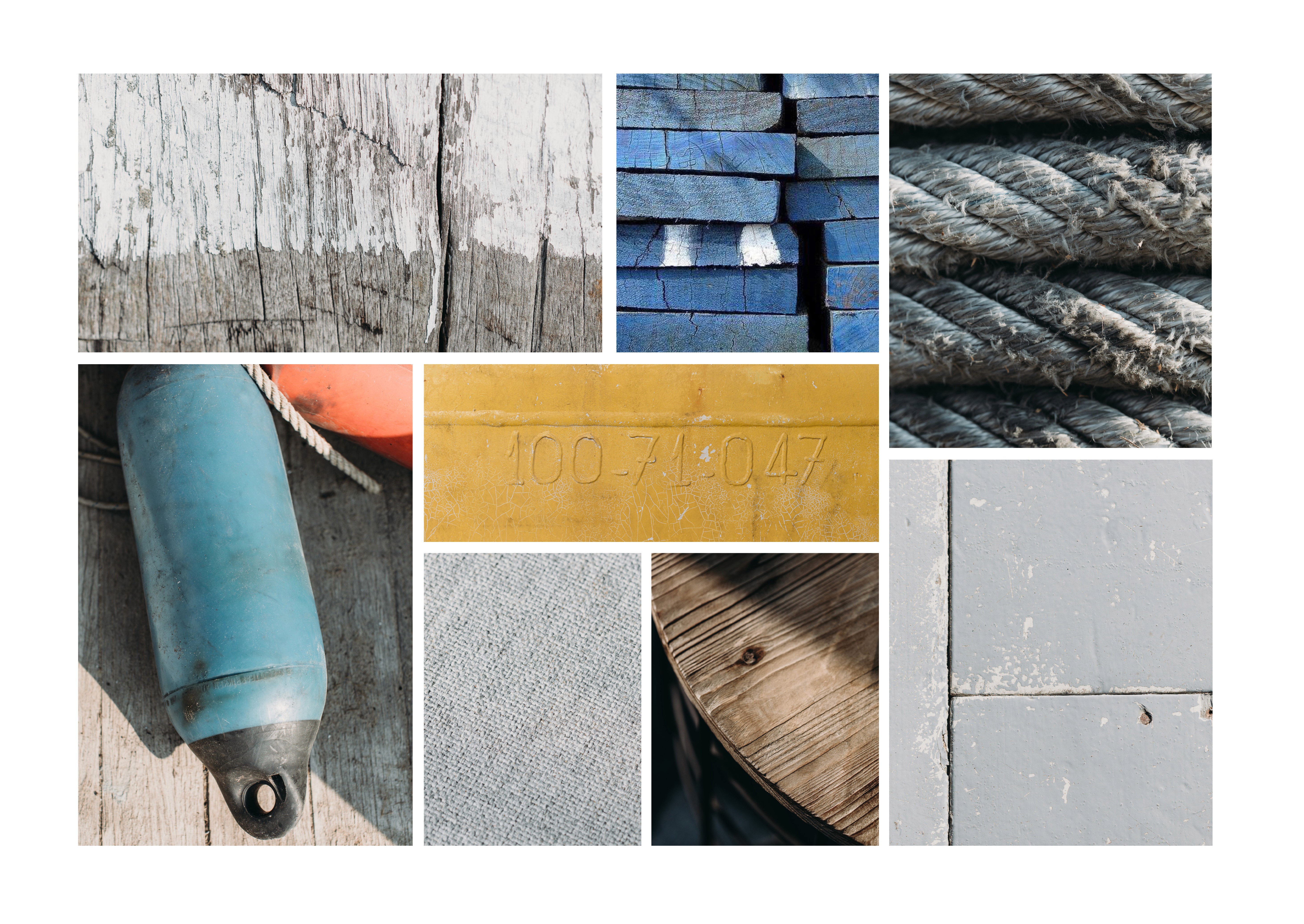 Collage of different colours and textures found at Fonk Beach Club