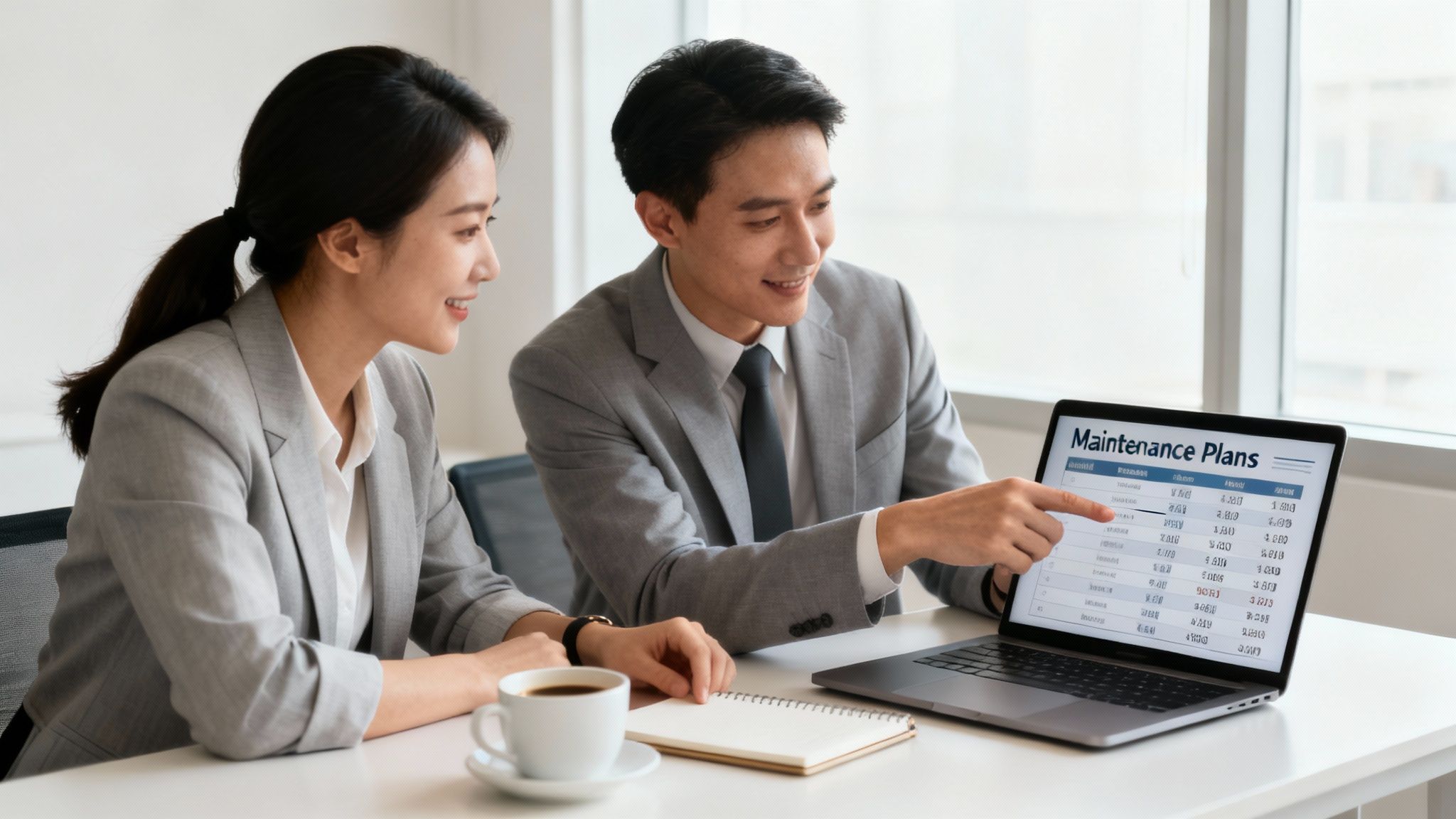 A business owner having a positive meeting with a digital agency representative