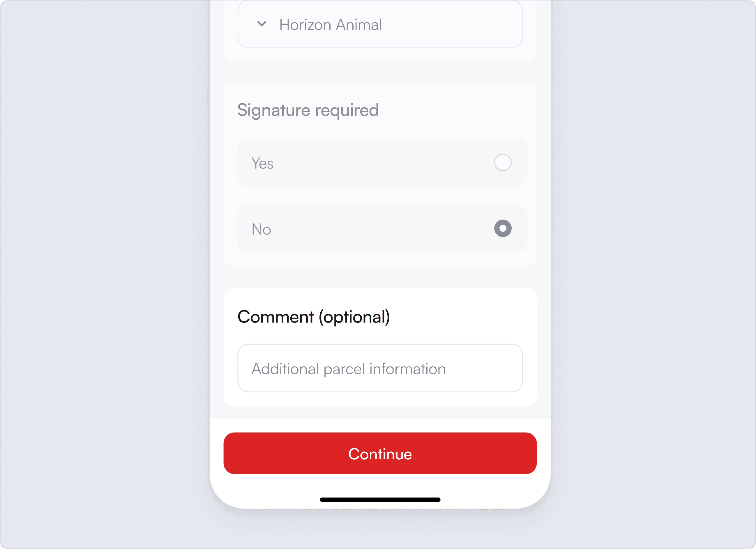 Comment screen
