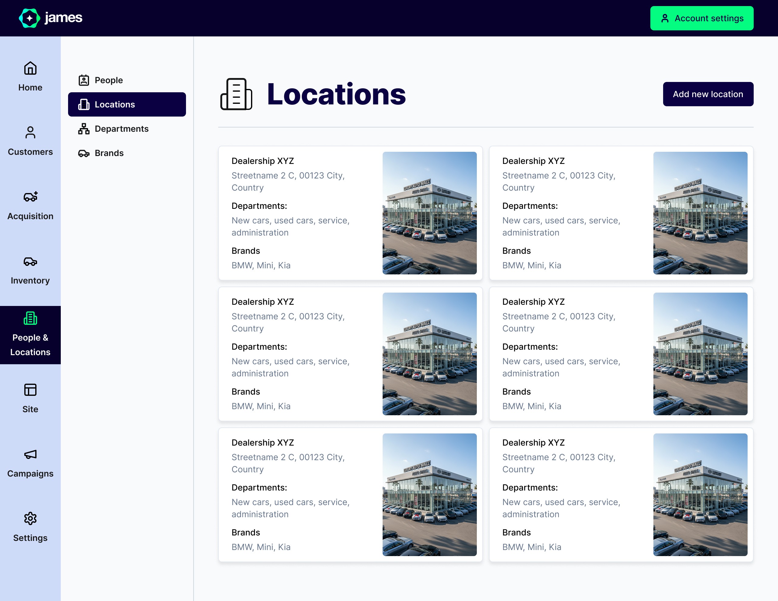 Toimipisteiden listaus ja tiedot