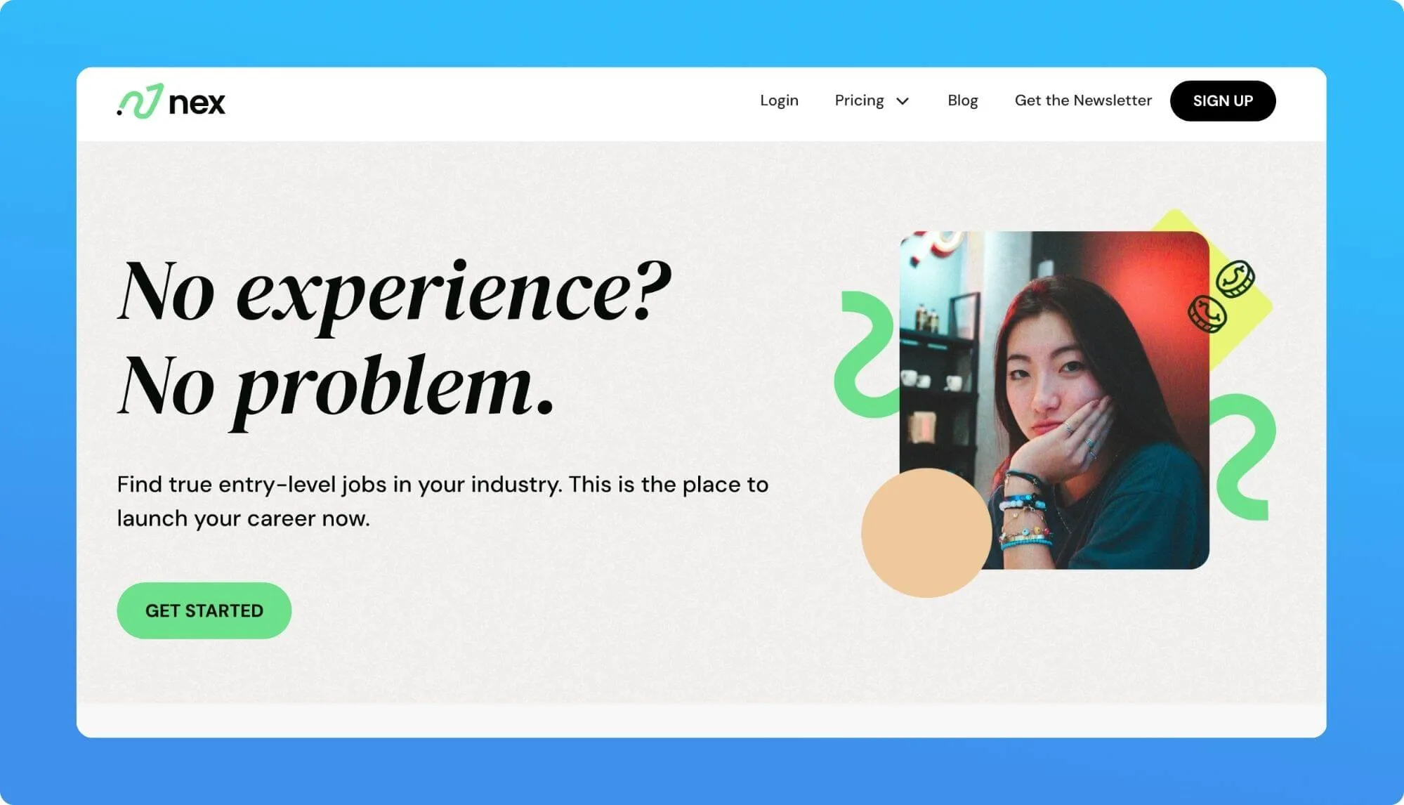 Screenshot of a job board website