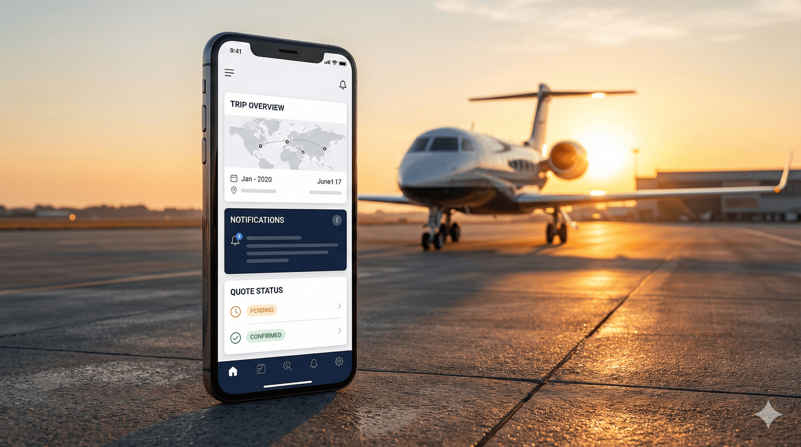 Private jet traveler