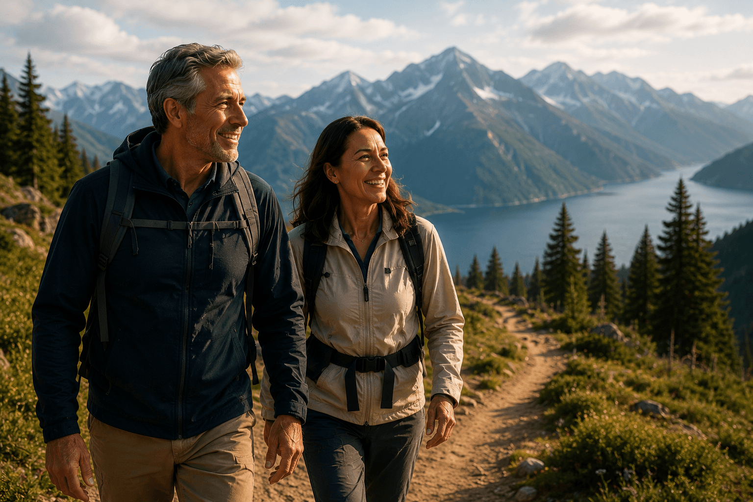 Couple hiking