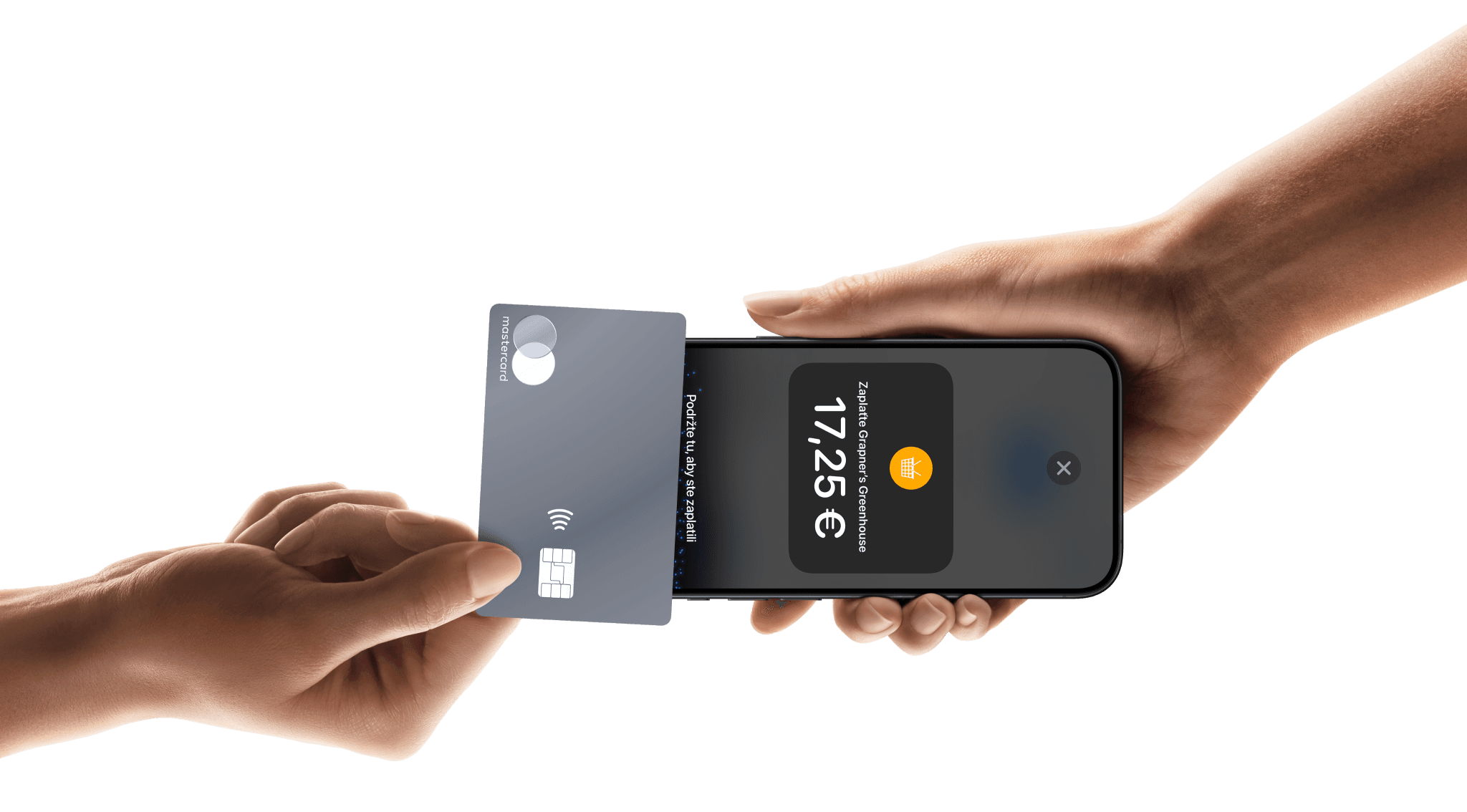 iPhone klepnutím na platbu prijíma platby Mastercard