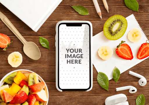 phones fruit mockup