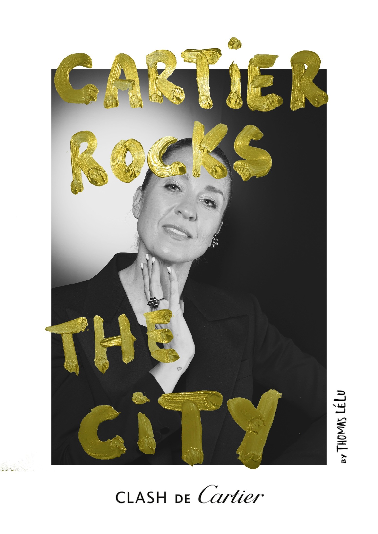 Guest in a finished black-and-white Clash de Cartier portrait